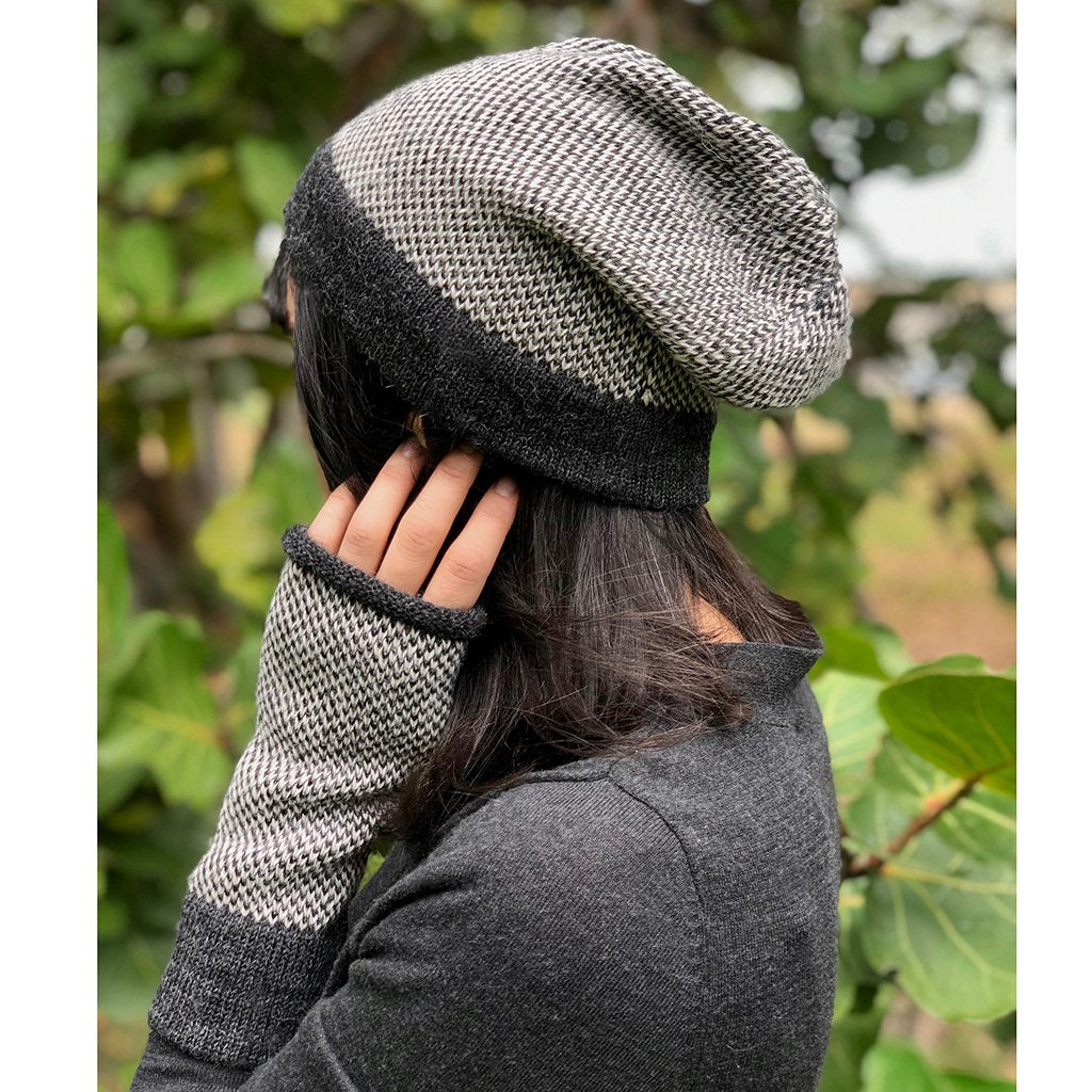 Premium Midnight Interwoven Alpaca Wool Beanie - Soft Winter Hat for Men & Women - Perfect for Skiing, Hiking and Cold Weather Activities