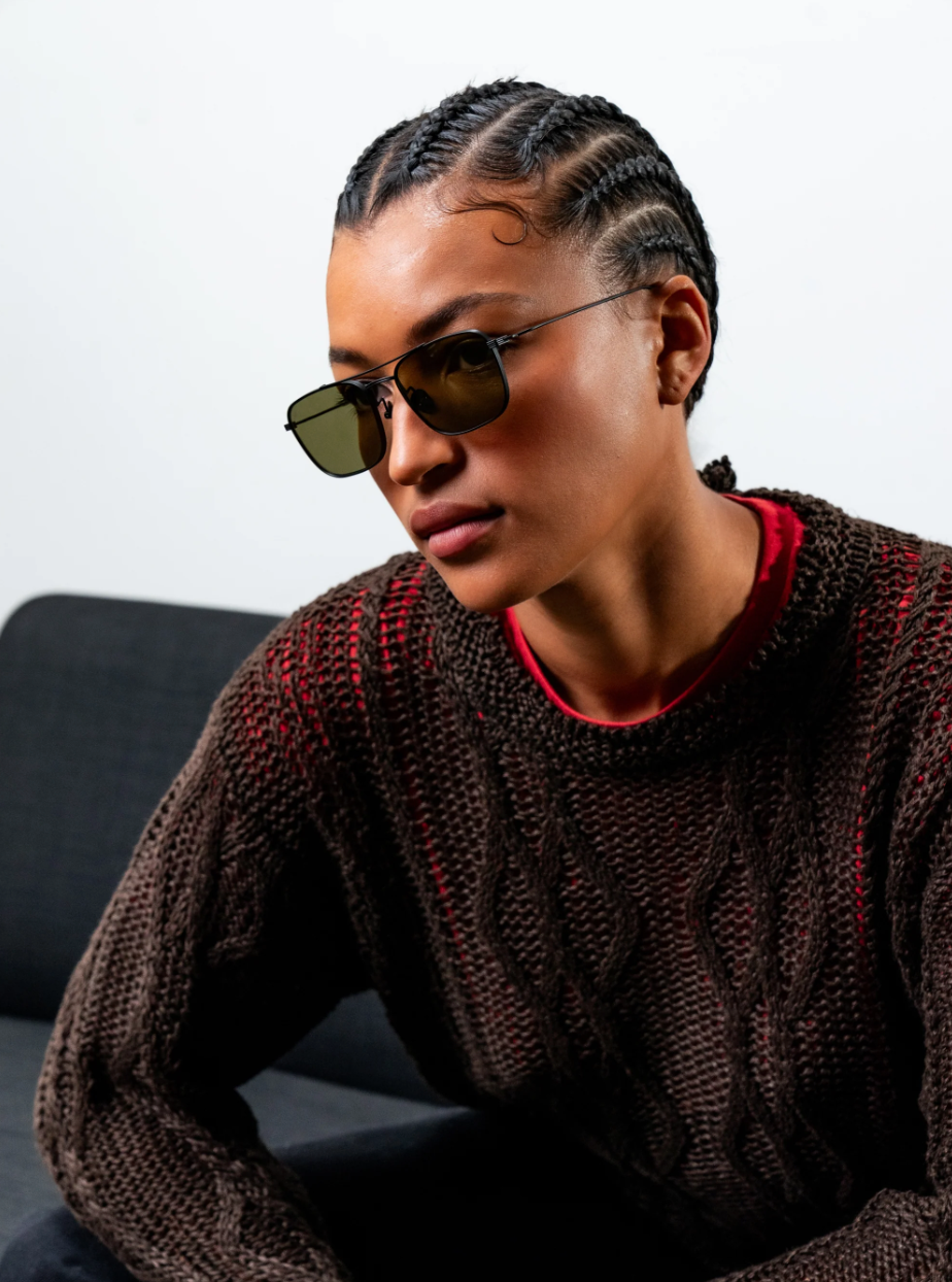 Akila Titan Sunglasses - Matte Black & Dark Green Aviator Style for Men & Women - Perfect for Outdoor Sports, Driving, and Beach Vacations