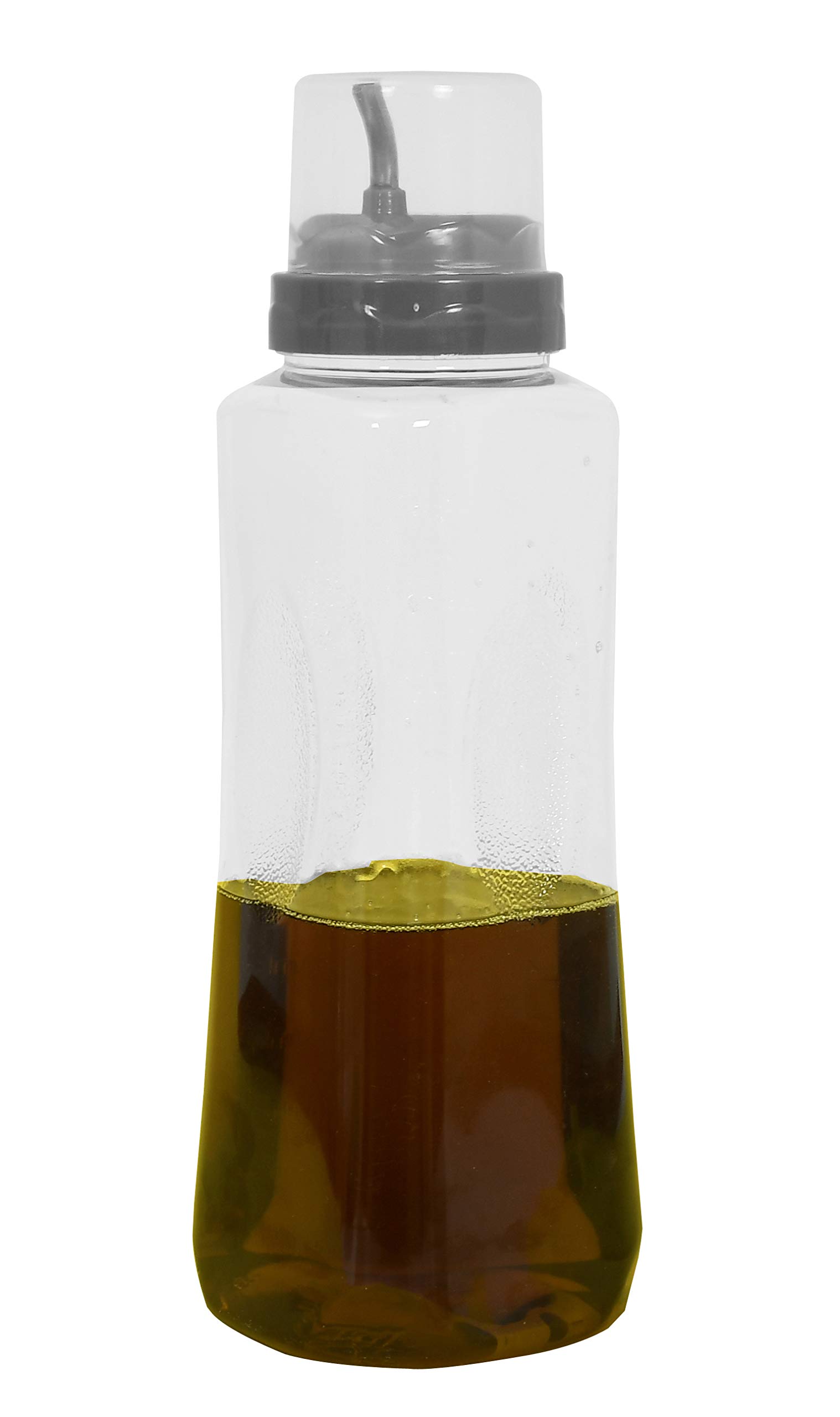 Kuber Industries 1L Leakproof Plastic Oil Dispenser - Grey Standard for Kitchen, Cooking & Salad Dressing