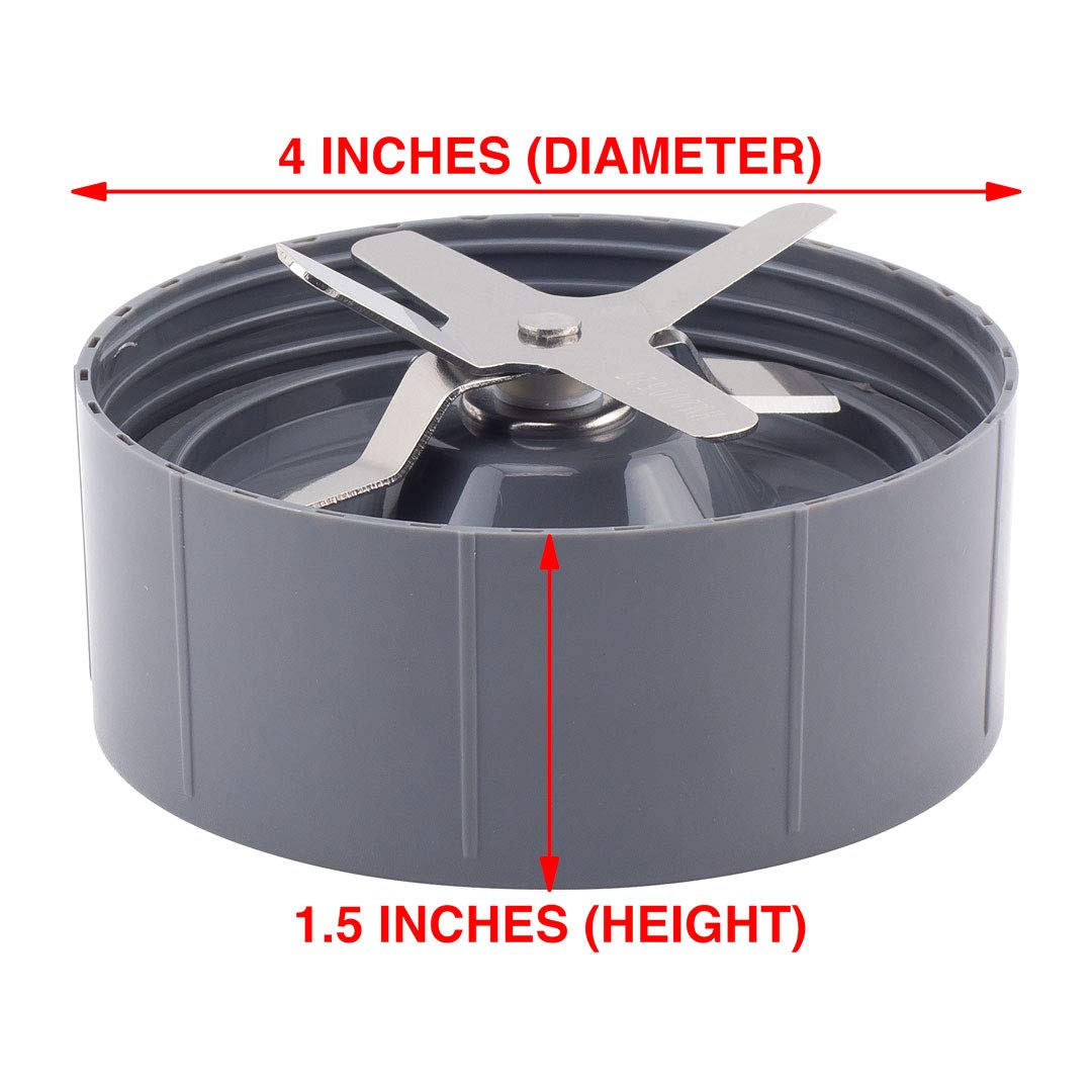 24 oz Tall Cup Extractor Blade Replacement - Flat Milling Blade Compatible with Nutri Bullet 600W 900W Blenders (NB-101B NB-101S NB-201) - Perfect for Smoothies, Protein Shakes & Food Processing