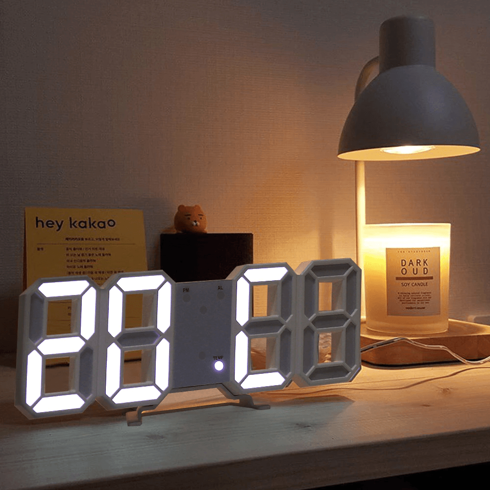 3D LED Digital Wall Clock - Modern Large Display Alarm Clock with Temperature & Date - Perfect for Home, Office, Bedroom, and Kitchen Decor