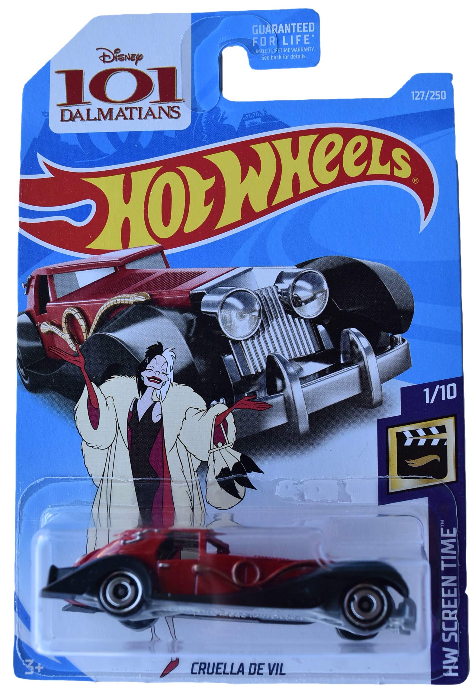 Hot Wheels Cruella De Vil Red 127/250 Collectible Die-Cast Car - Perfect for Disney Fans, Collectors & Kids' Playtime