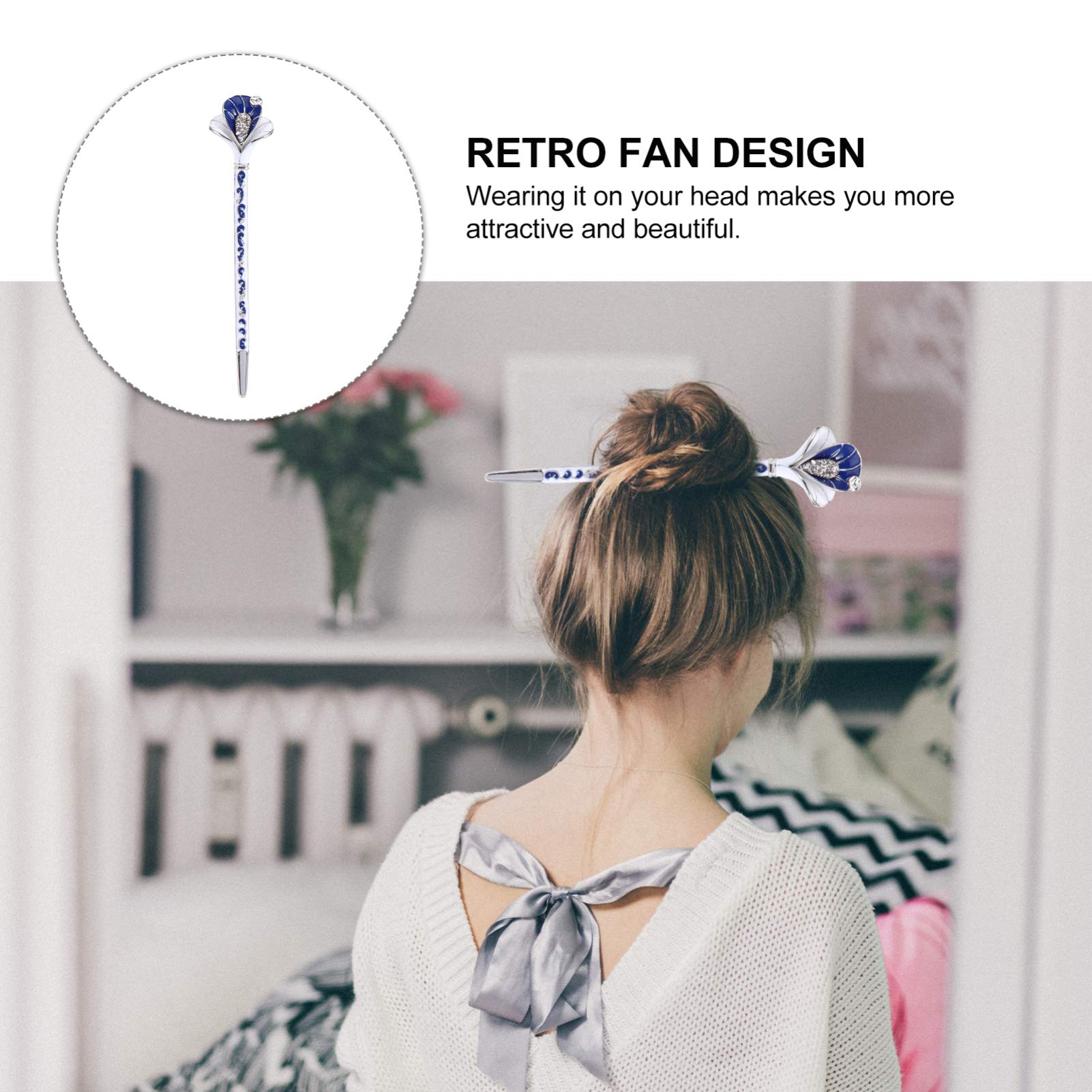 Beaupretty Crystal Leaf Hair Stick - Chinese Hanfu Hairpin, Bridal Hair Clip & Chignon Maker for Long Hair - Elegant Hair Accessories for Weddings, Cosplay, and Traditional Chinese Style