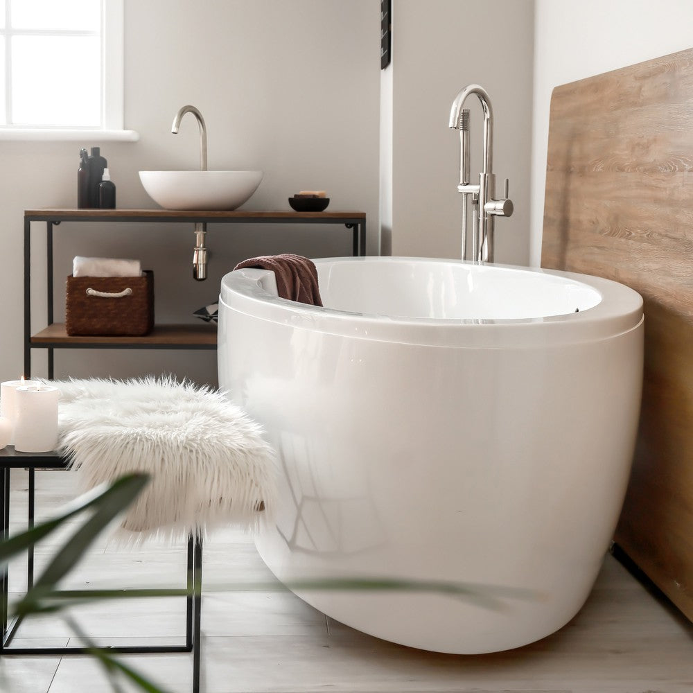 ZLINE Emerald Bay Bathtub Filler with Hand Shower in Brushed Nickel - Luxury Bathroom Faucet for Freestanding Tubs, Perfect for Spa-Like Relaxation at Home