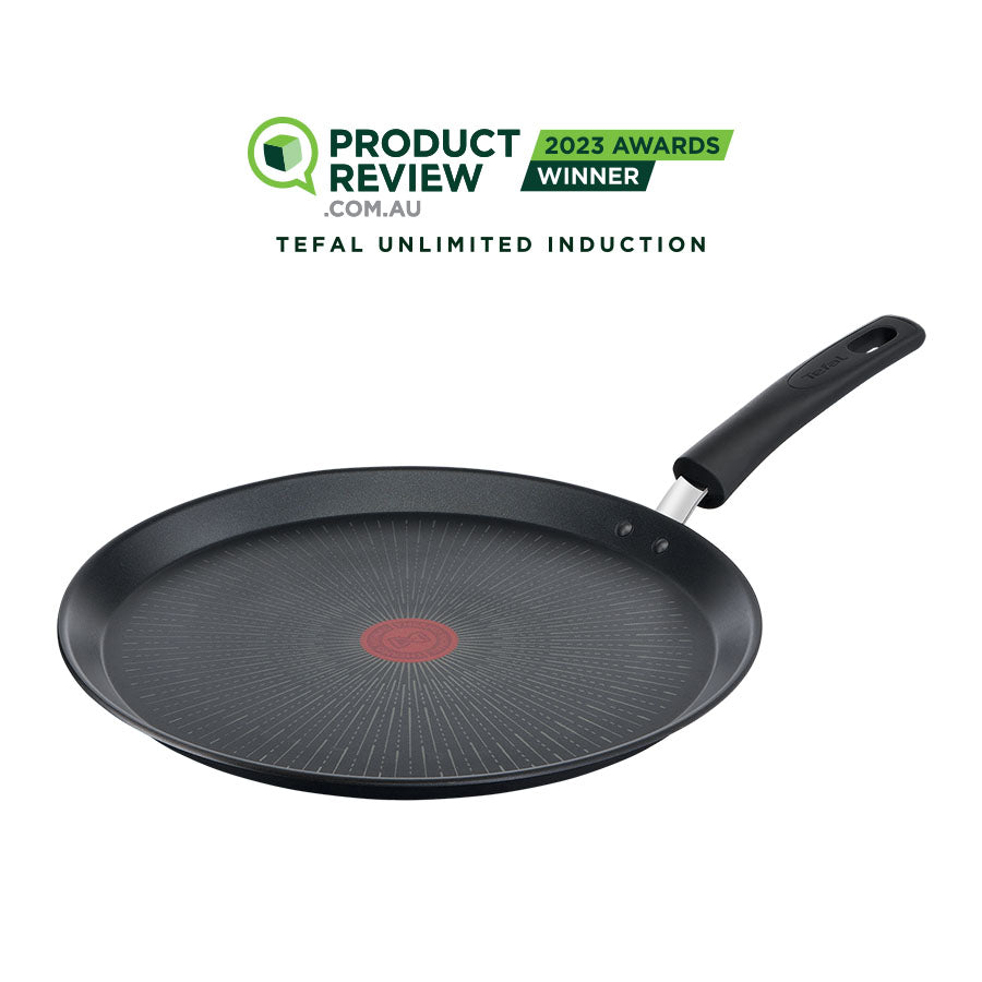 Tefal Unlimited Non-Stick Induction Crepe Pan 32cm - Professional French Pancake Maker for Home & Restaurant Use - Perfect for Crepes, Omelets, and More