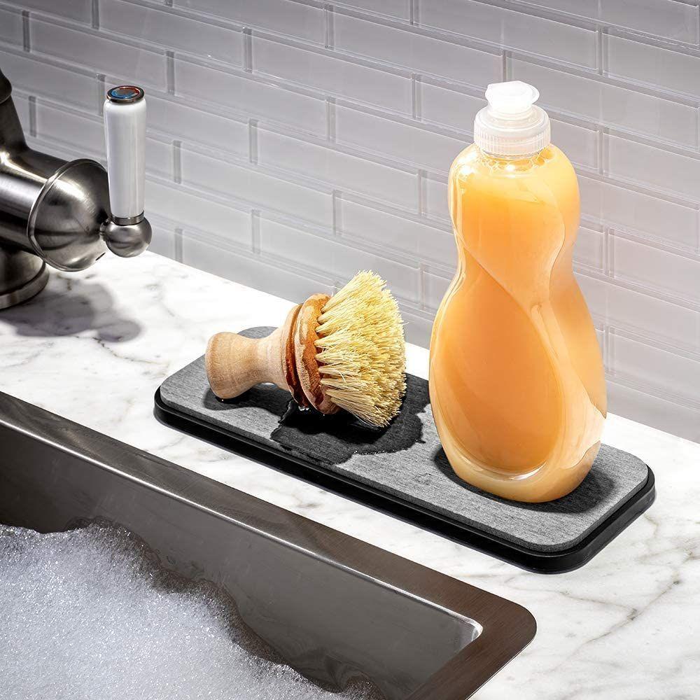 Madesmart Drying Stone Sink Tray - Premium Kitchen Organizer for Dishes, Utensils & Sponges | Perfect for Countertop, Dish Rack & Sink Drain Area | Durable & Stylish Home Decor Accessory