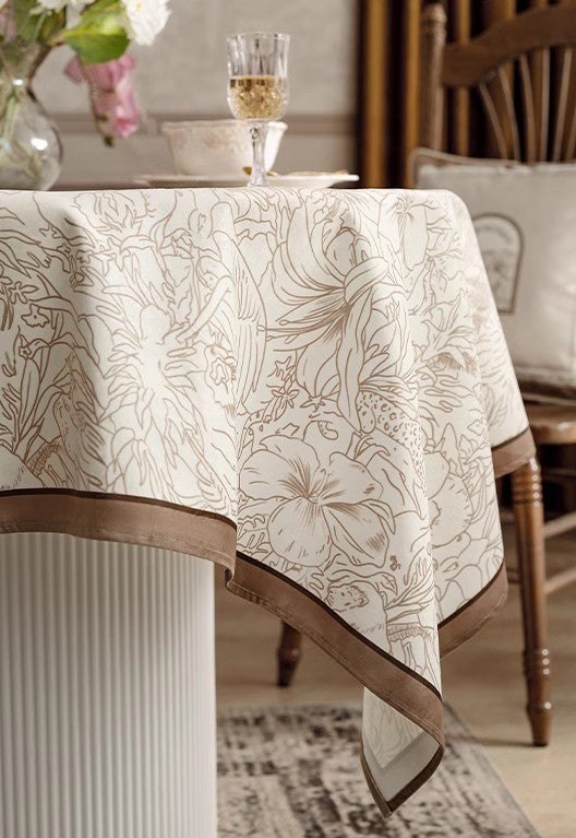 Elegant French Style Tablecloth for Dining Table - Modern Rectangle Table Cover for Oval & Rectangle Tables - Perfect for Home Decor, Dinner Parties & Special Occasions