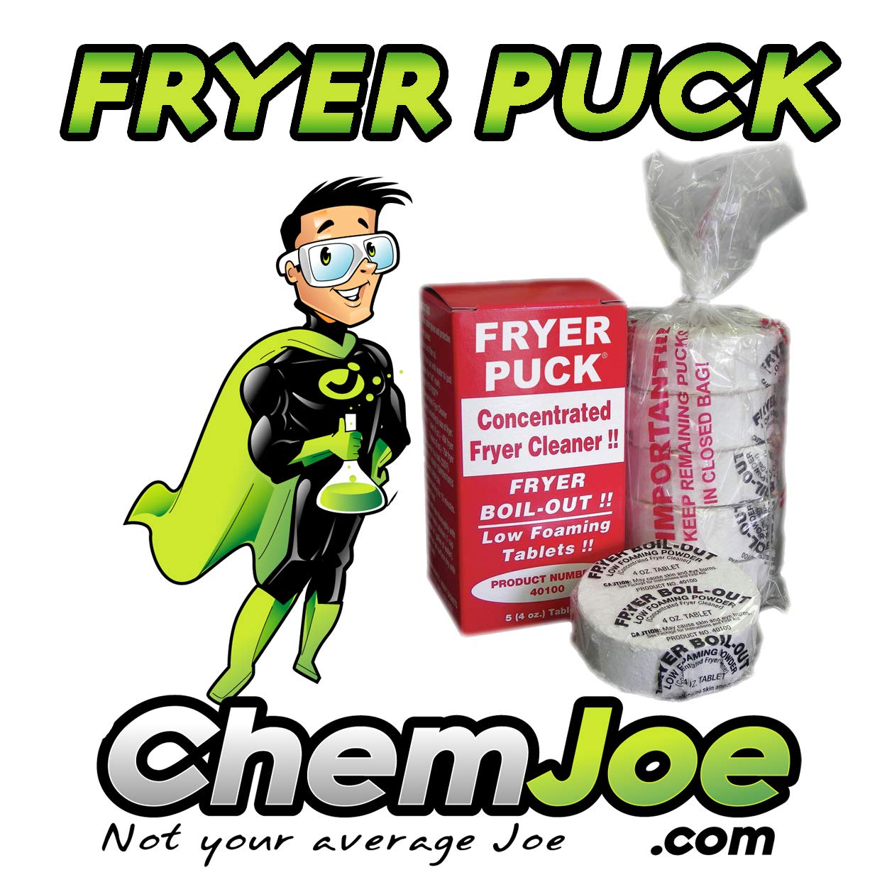 60 Pack Fryer Puck Boil-Out Deep Fryer Cleaner Tablets - Professional Commercial Kitchen Cleaning Solution for Restaurants, Fast Food & Home Use