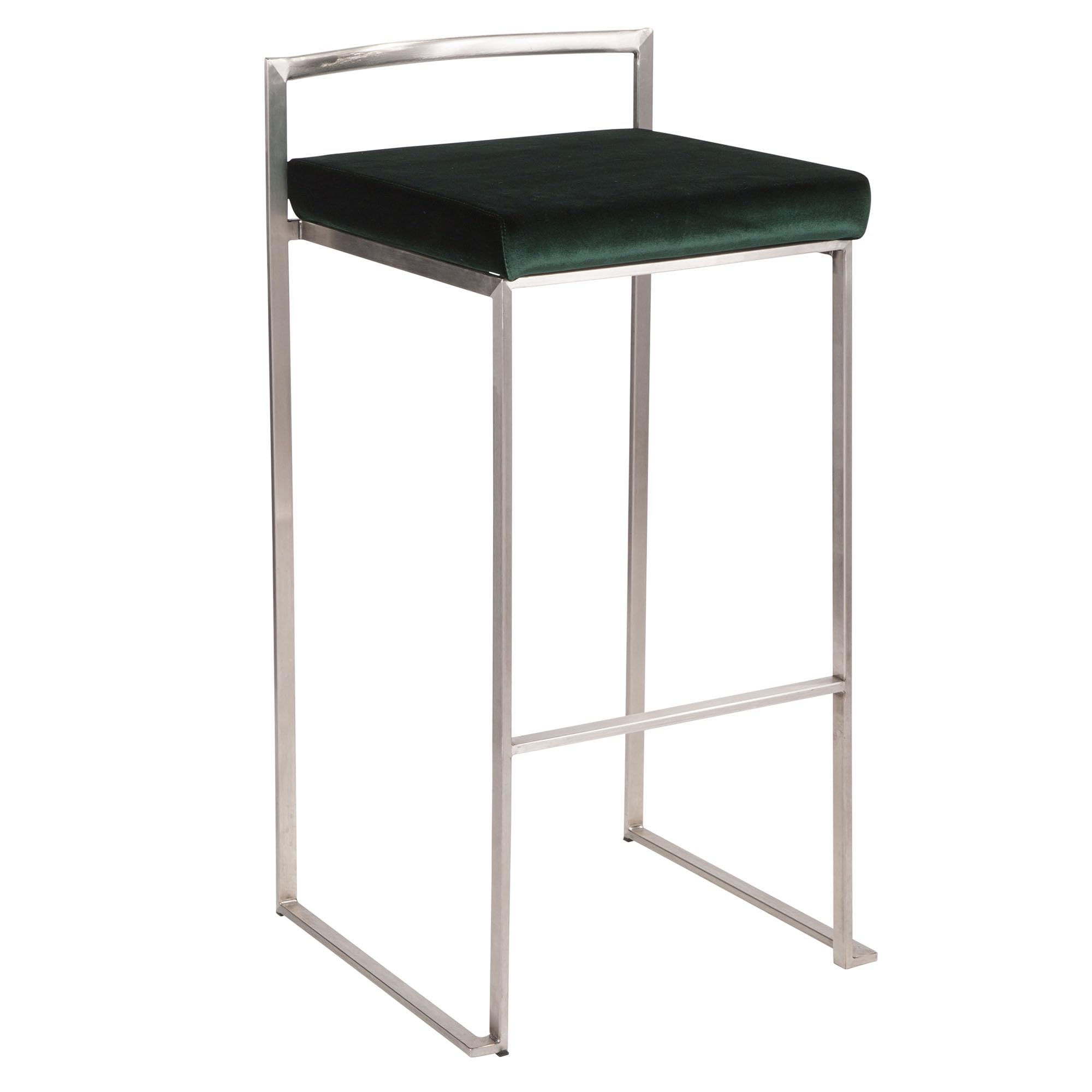 Fuji Stacker Bar Stool Set of 2 - Modern Adjustable Bar Chairs for Kitchen Island, Pub & Home Bar - Durable Counter Height Stools for Dining & Entertainment Areas