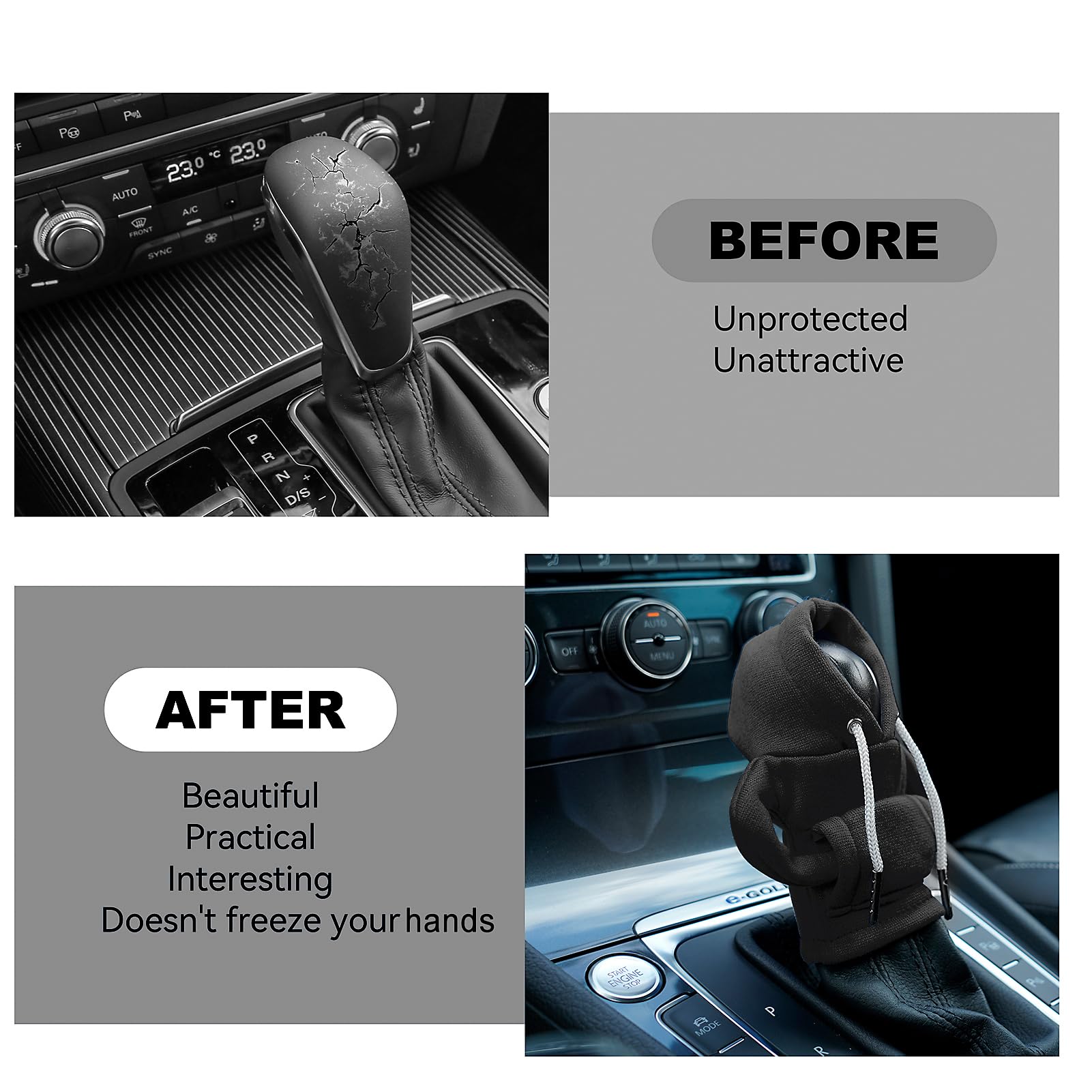 Universal Car Gear Shift Knob Hoodie - Cute Mini Shifter Cover for Automotive Interior Accessories & Decor - Perfect for Car Enthusiasts & Customization Lovers