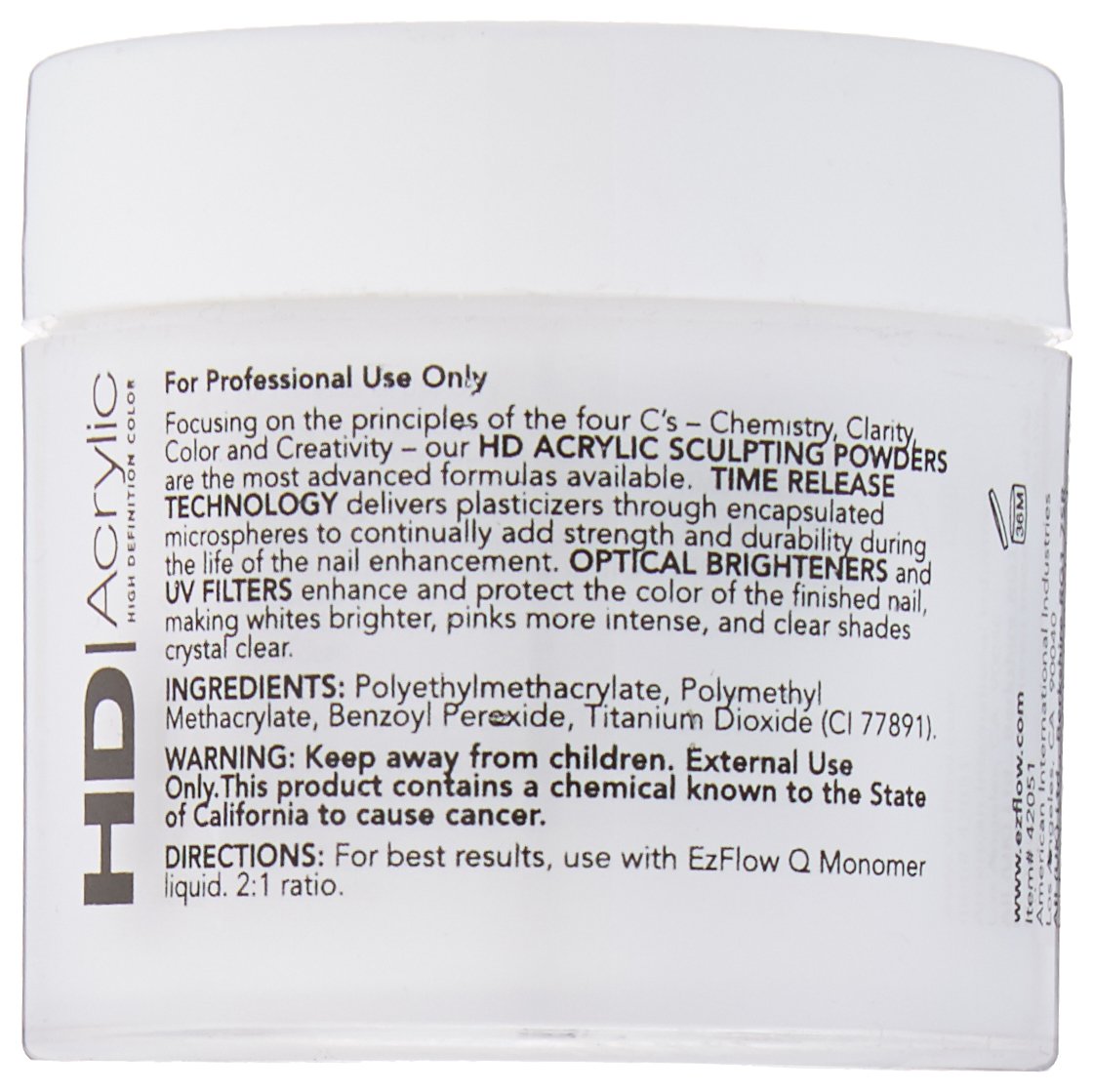 EZ Flow High Definition White Powder False Nails - 0.75 Ounce | Professional Acrylic Nail Kit for Salon & Home Manicure | Perfect for Bridal, Party & Special Occasions