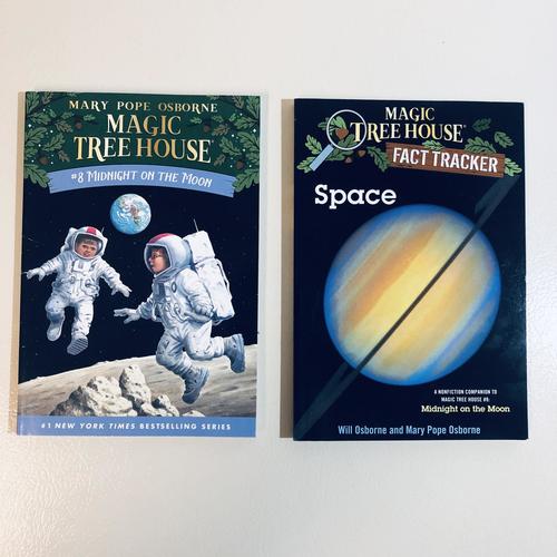 Magic Tree House Midnight on the Moon & Space Fact Tracker - 2 Book Bundle Set for Kids | Educational Children's Books About Moon & Space Exploration | Perfect for Bedtime Reading & Homeschool Learning