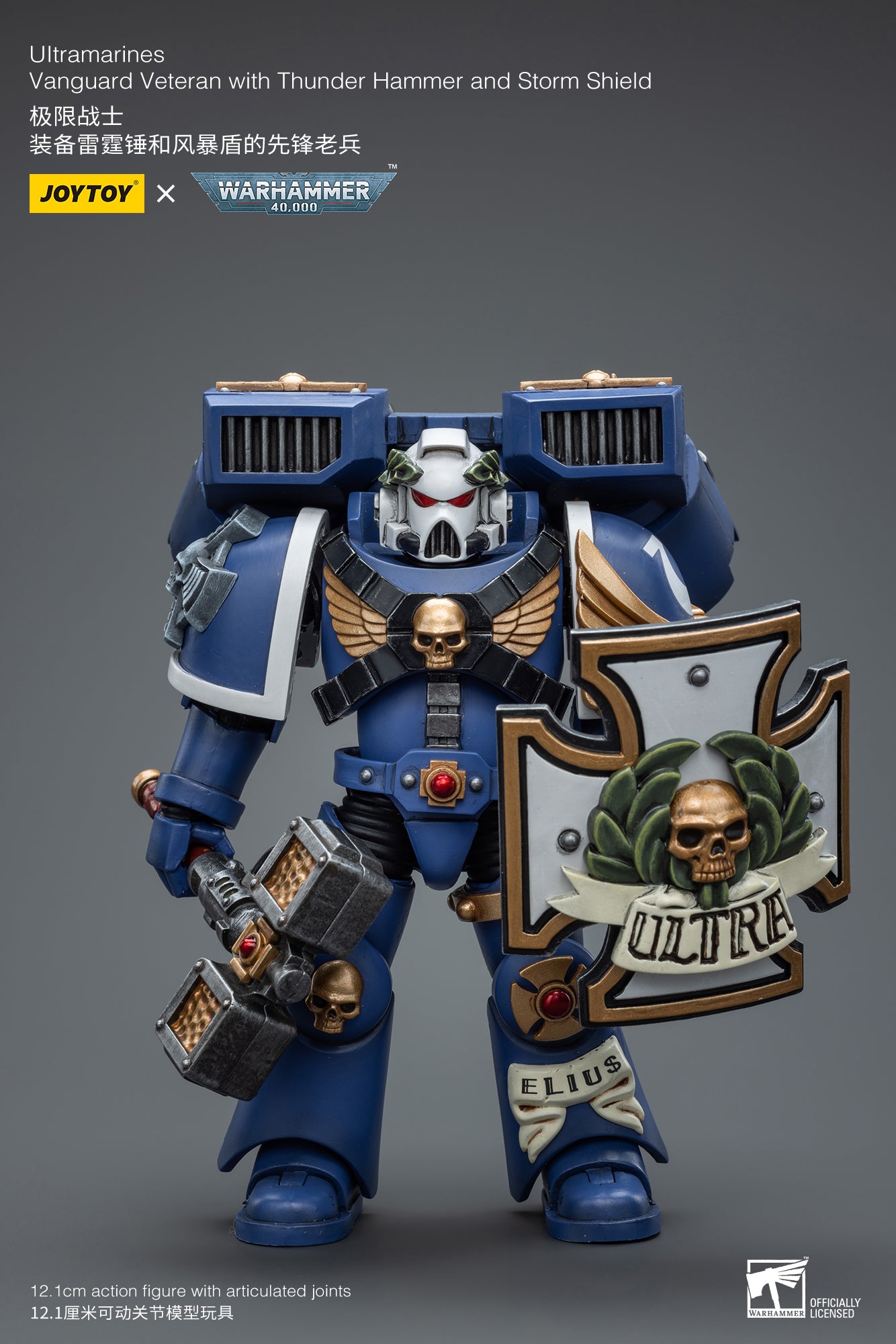 1/18 JOYTOY Warhammer 40K Ultramarines Vanguard Veteran Action Figure - Collectible Miniature for Tabletop Gaming & Display
