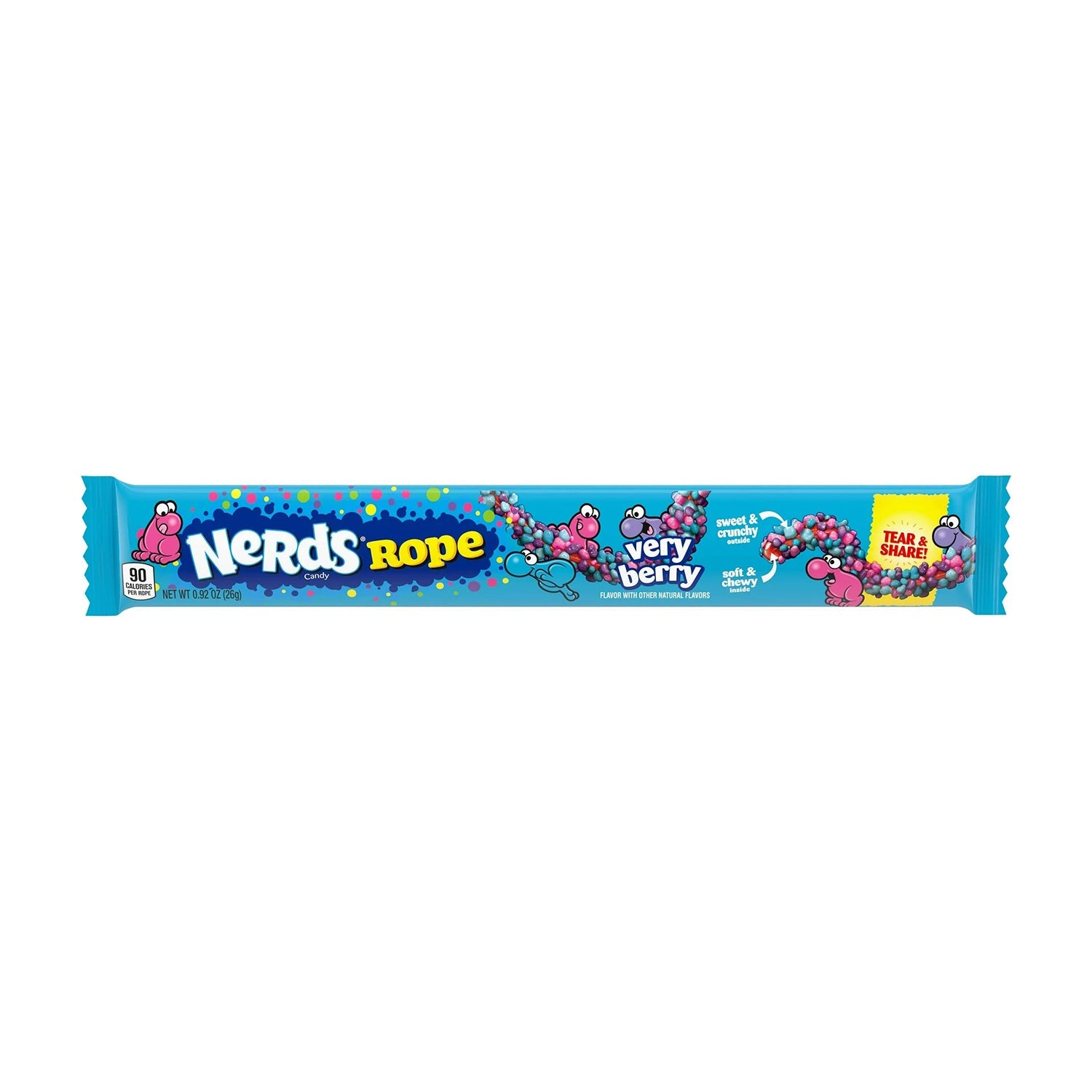 Ferrara Nerds Rope Very Berry Candy - 0.92oz (24 Count Bulk Box) | Sweet & Tangy Candy for Parties, Halloween Treats & Movie Snacks