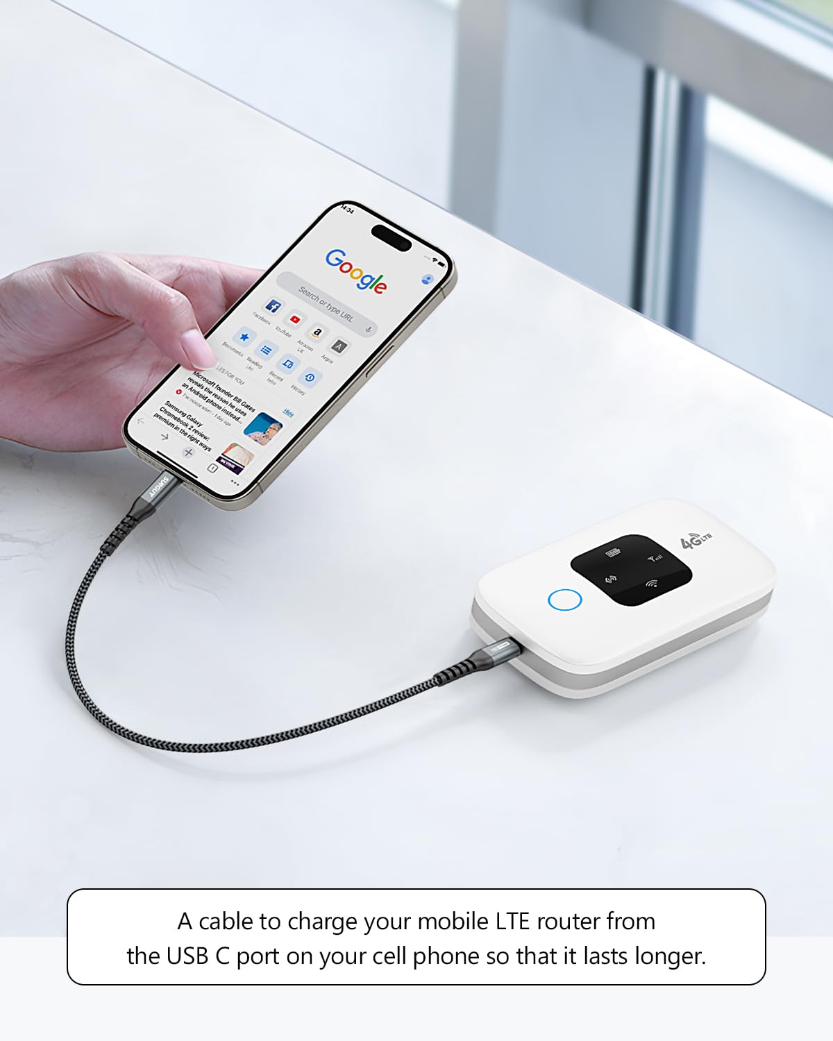 SUNGUY USB C to Micro USB Cable 0.5M - Fast Charging Cord for Micro USB Devices - Compatible with MacBook Pro, Samsung Galaxy S20/S10/S9/S9+, Moto Z/Z2 - Perfect for Home, Office & Travel Charging (Grey)