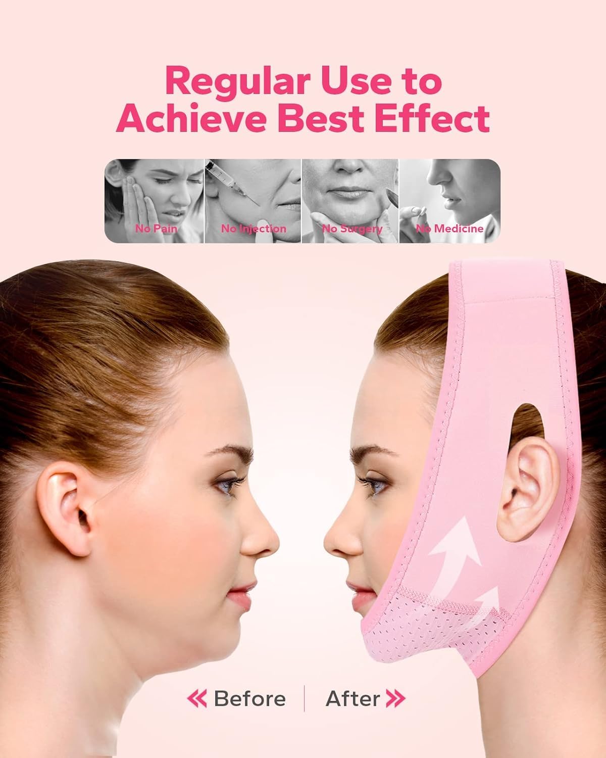 DIVUE Silicone V Face Mask - Face Lift Up Belt for Cheek, Chin & Neck Slimming - Double Chin Reducer for Women & Men - Skin Tightening & Facial Contouring - Perfect for Home Spa, Workout & Daily Skincare Routine