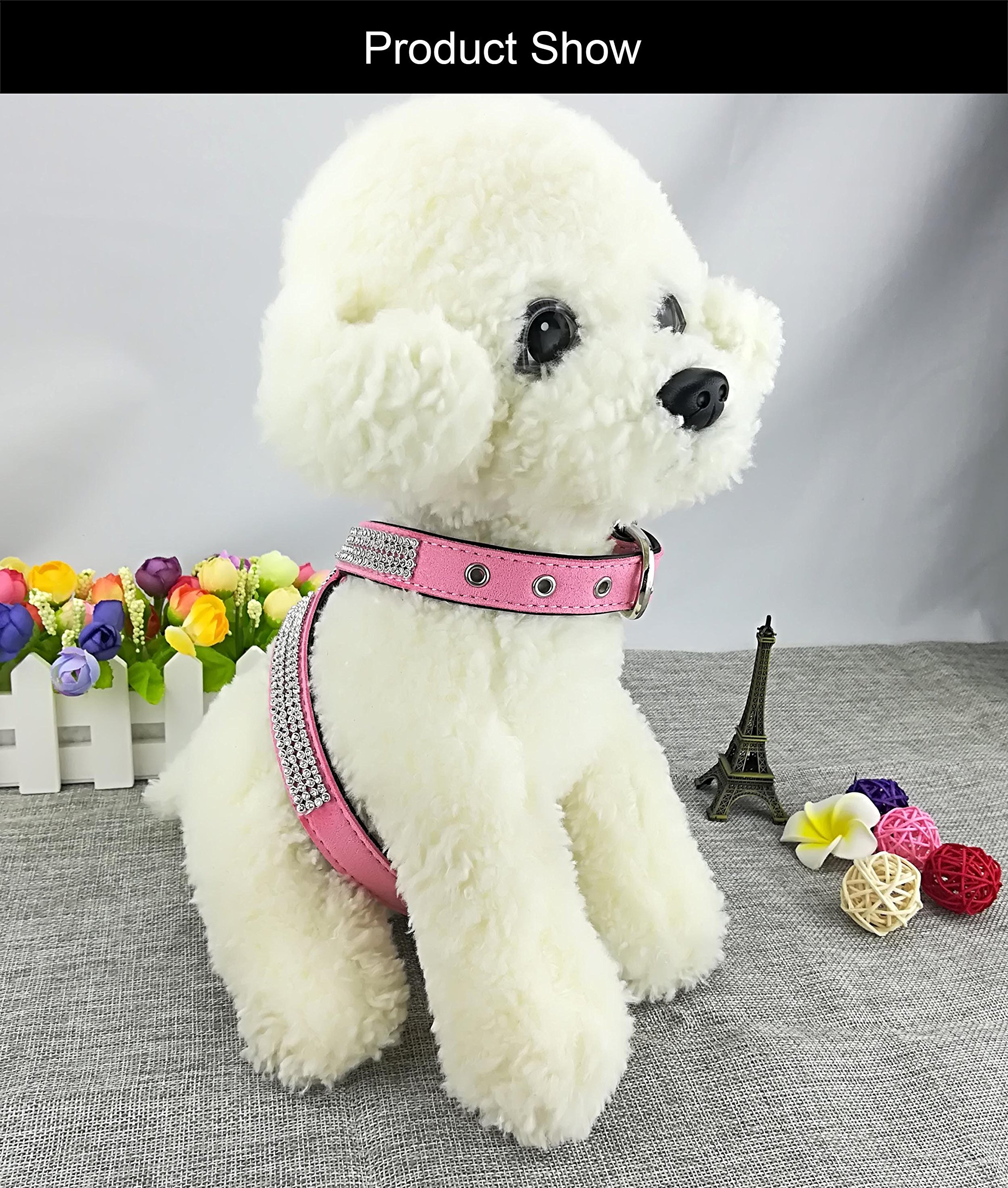 Sparkling Pink Diamond Dog Harness for Small Dogs - Fashionable Bling Pet Accessory for Cute Girl Puppies - Perfect for Walks, Photos & Special Occasions