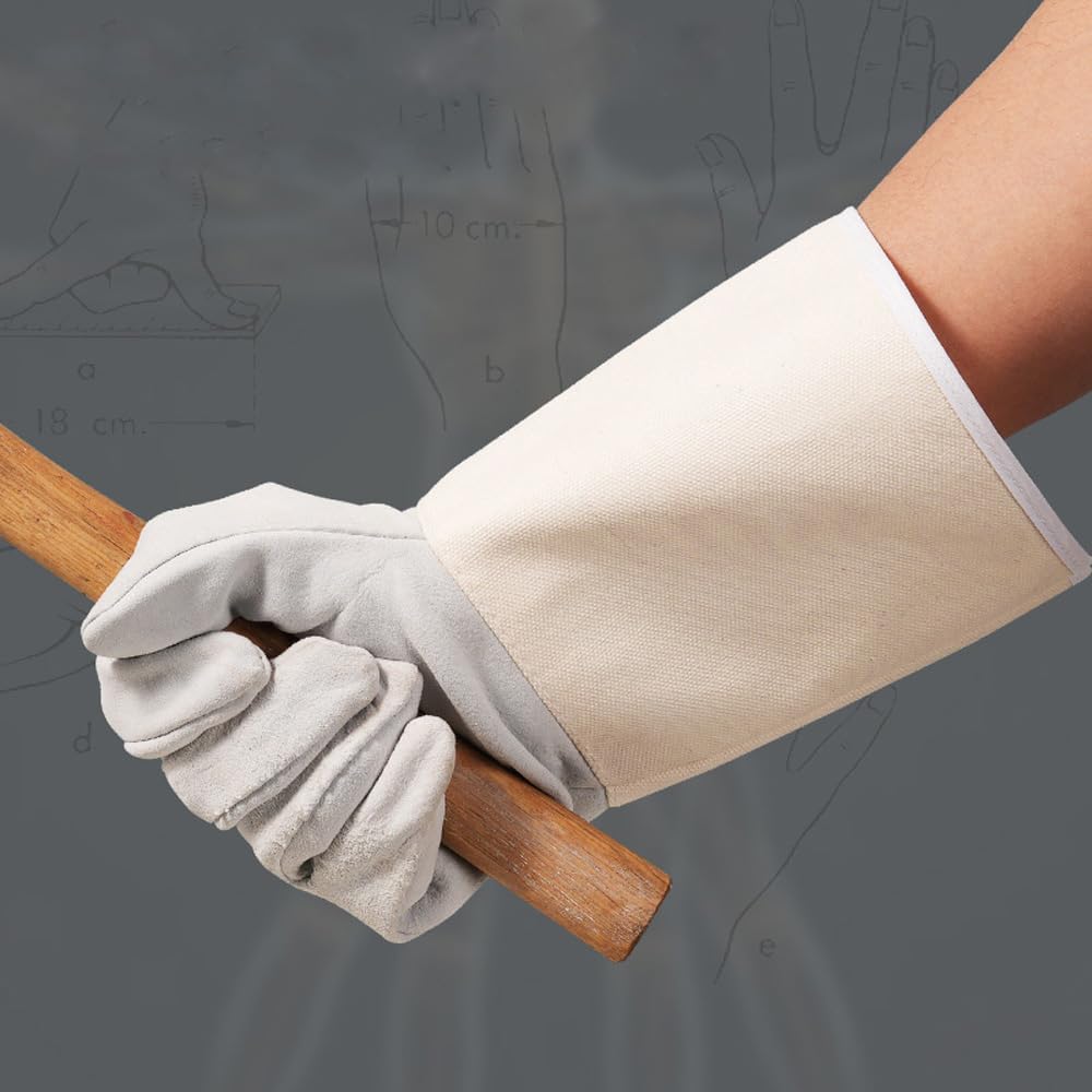 Premium Welding Gloves for MIG/Stick/TIG - Heat Resistant Gauntlet Gloves with Long Sleeve Cuff for Welders, Metal Cutting & Torch Work - Ideal for Grilling, Oven Use, Green Egg & Stove Safety