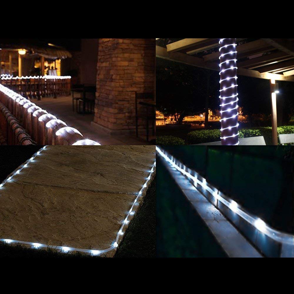 200 LED Solar Rope Lights 72ft Waterproof Outdoor String Lights - Copper Wire Tube Garden Lighting for Patio, Yard, Wedding & Party Decor (Cold White) | Weatherproof Solar-Powered Decorative Lighting for Outdoor Spaces