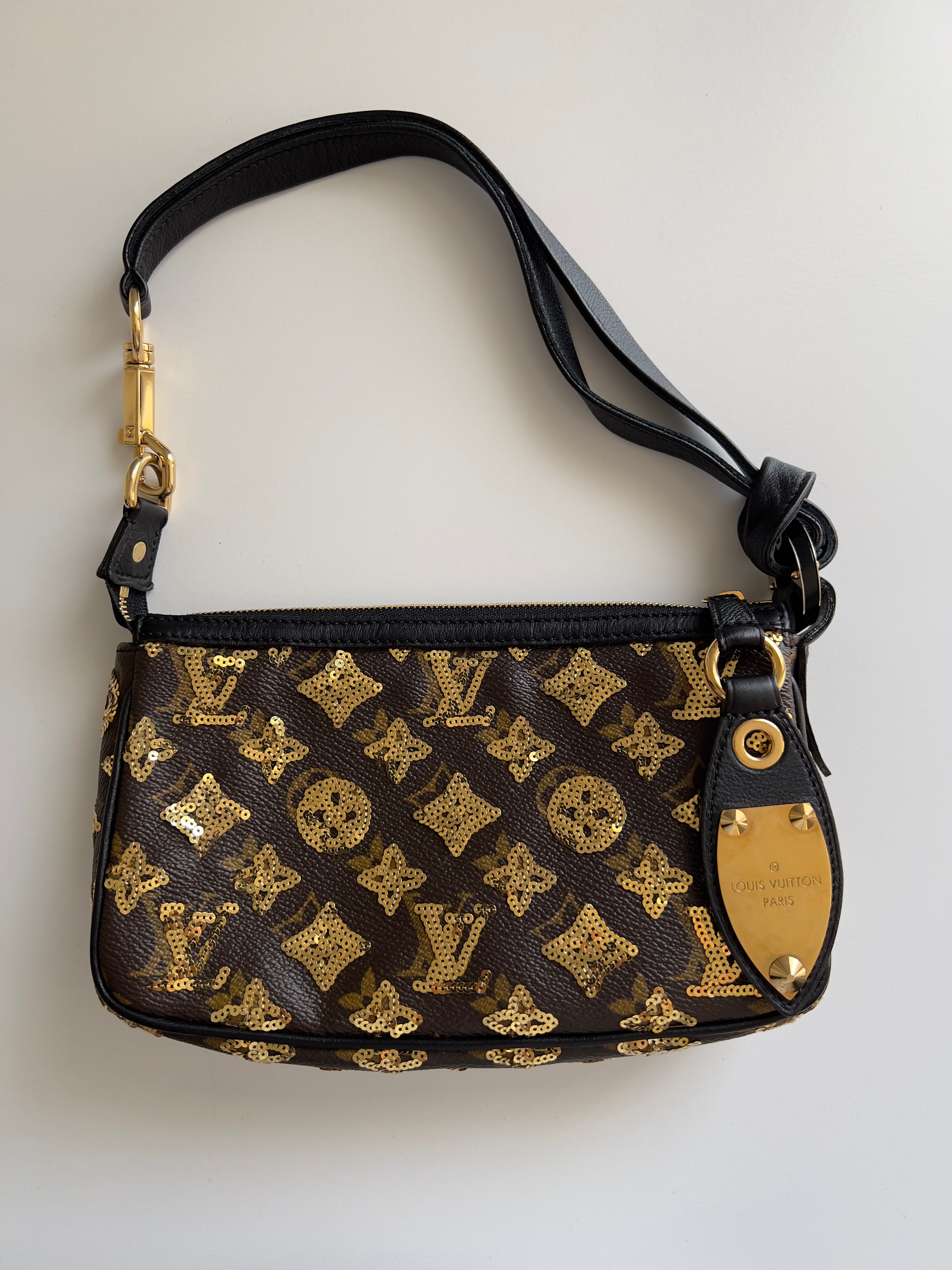 Authentic Pre-Owned Louis Vuitton Monogram Eclipse Pochette Accessories Bag - Large Size for Women, Perfect for Travel & Everyday Luxury Fashion