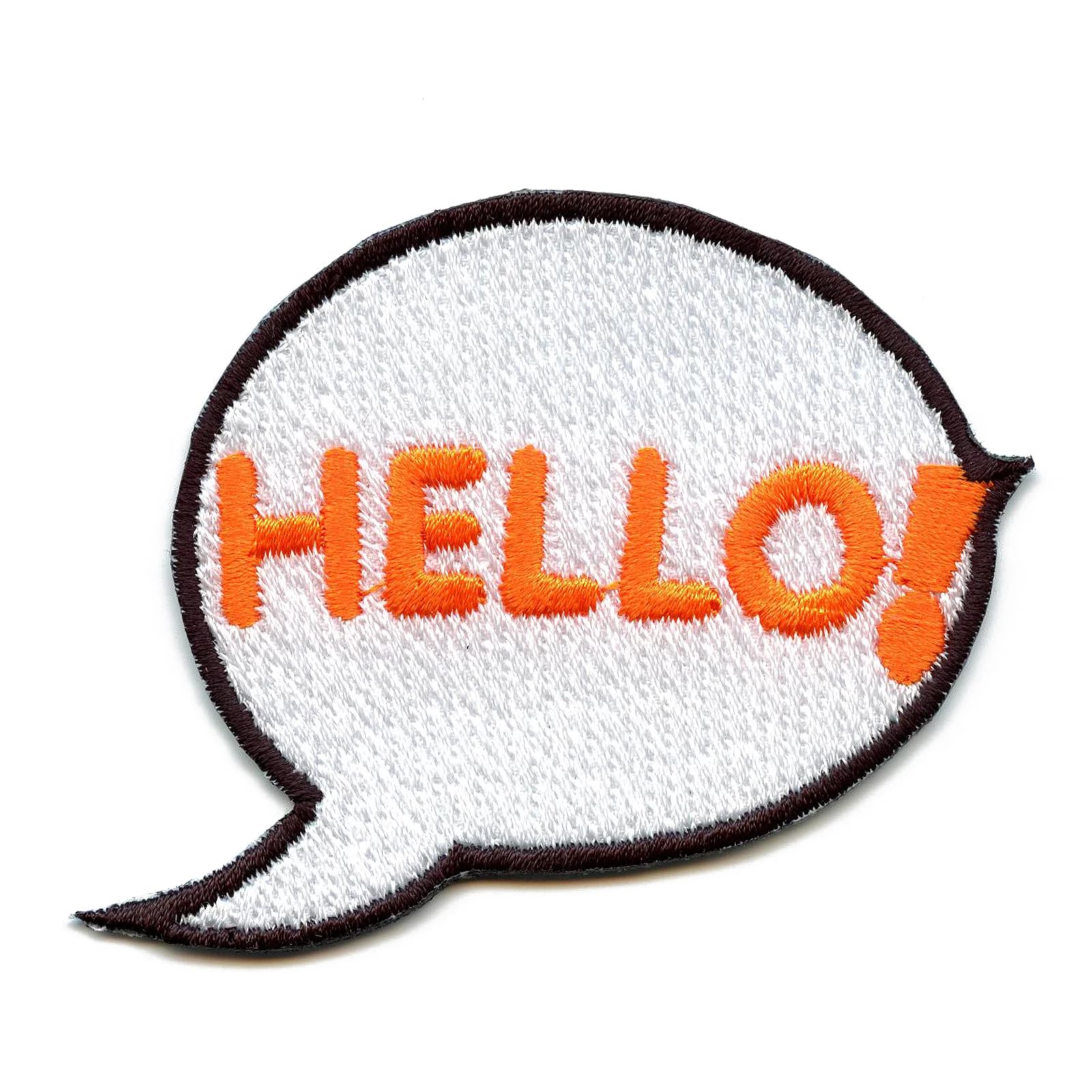 Hello Chat Bubble Text Message Iron-On Embroidered Patch - Perfect for DIY Jackets, Backpacks & Denim Customization