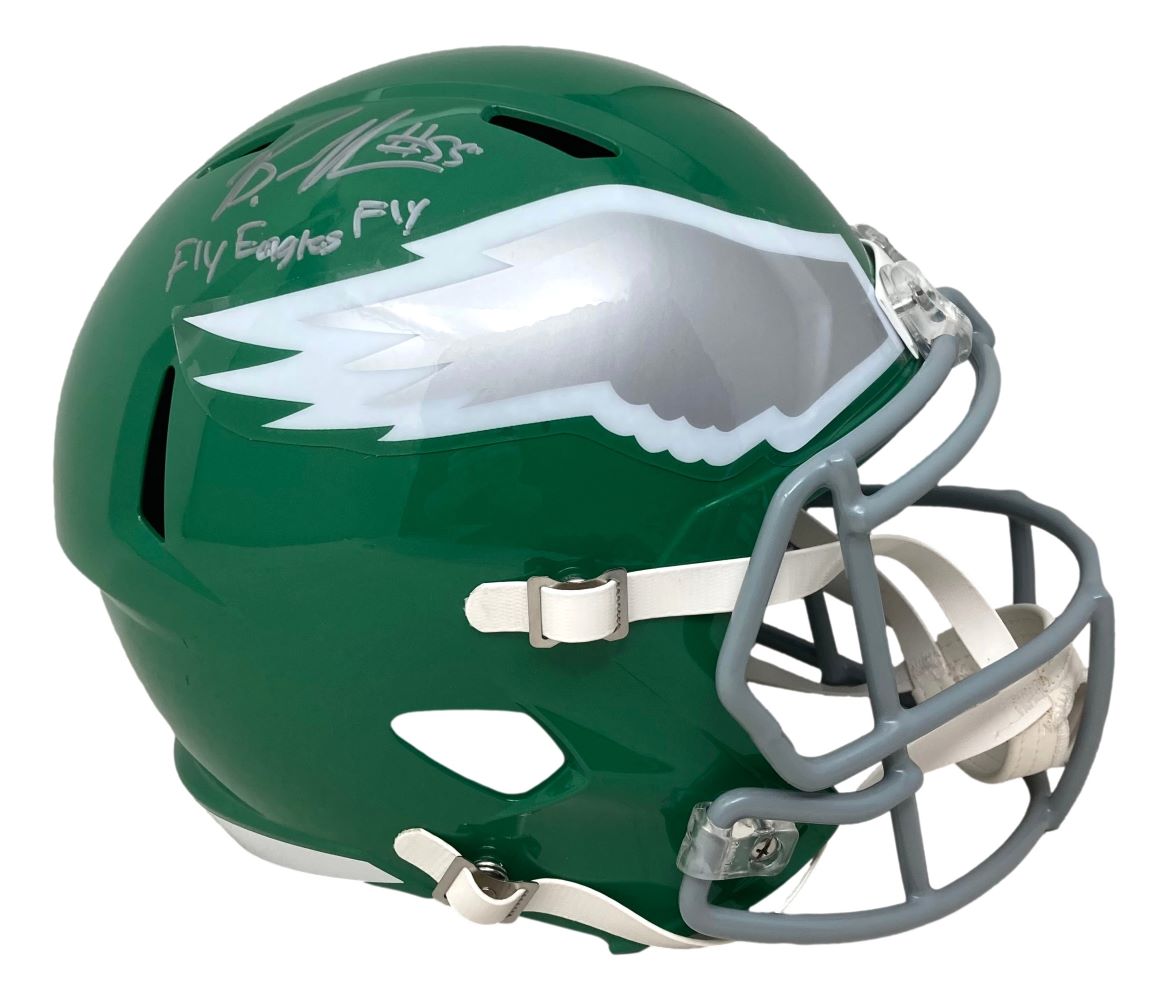 Brandon Graham Autographed Philadelphia Eagles Kelly Green Speed Replica Helmet with JSA Certificate - Perfect for Eagles Fans, Sports Memorabilia Collectors, and Game Room Decor