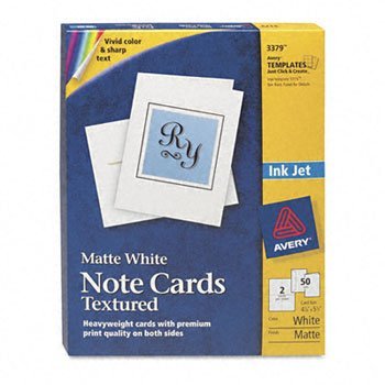 Avery® Personal CreationsTM Inkjet Textured Note Cards - 50-Pack White (8 Sets) - Perfect for Thank You Cards, Wedding Invitations & Holiday Greetings