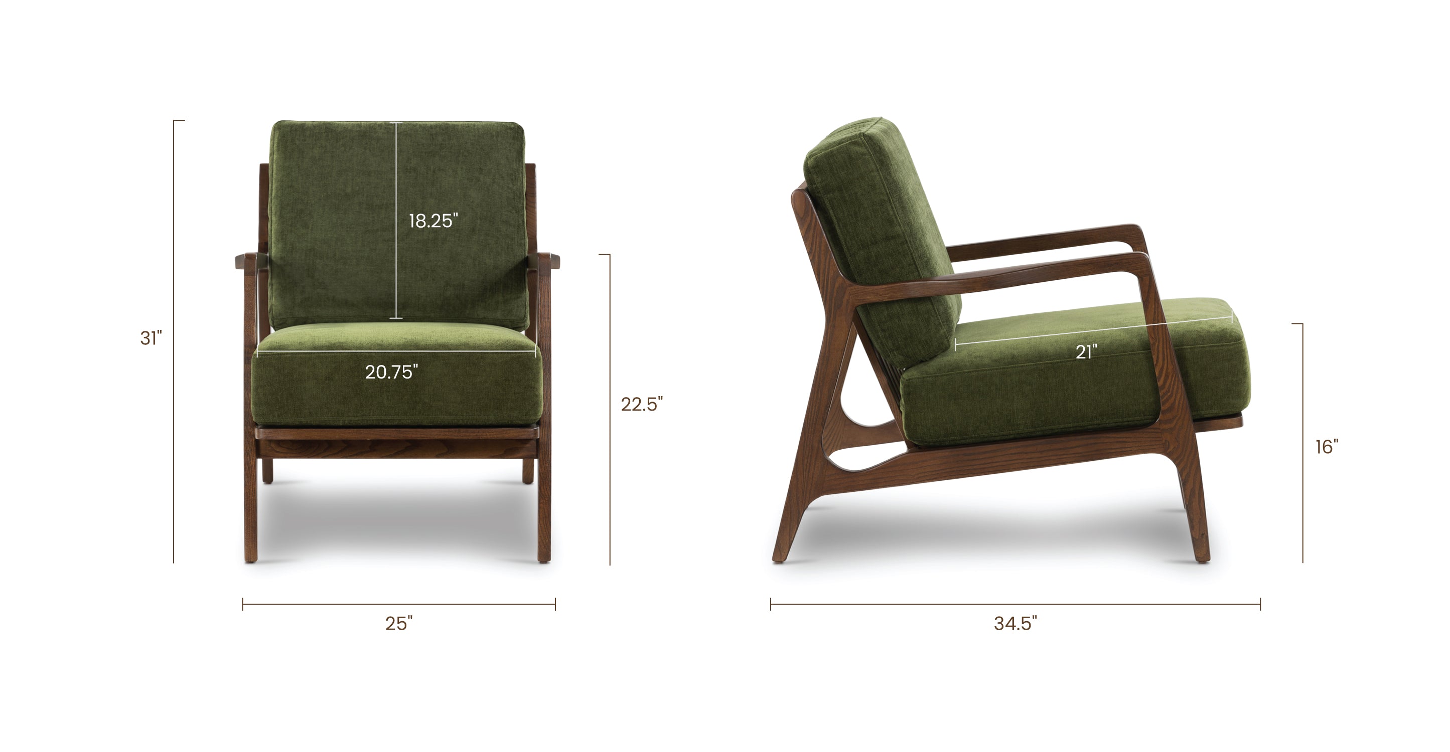 Verity Lounge Chair - Modern Comfortable Accent Chair for Living Room, Bedroom & Office - Perfect for Relaxing, Reading & Lounging