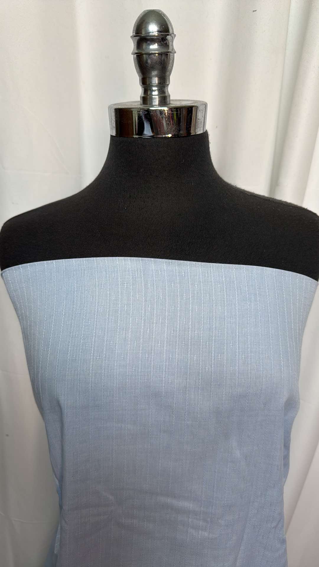 Light Blue Textured Cotton Woven Fabric - 2 Yard Cut for DIY Crafts, Home Decor & Sewing Projects