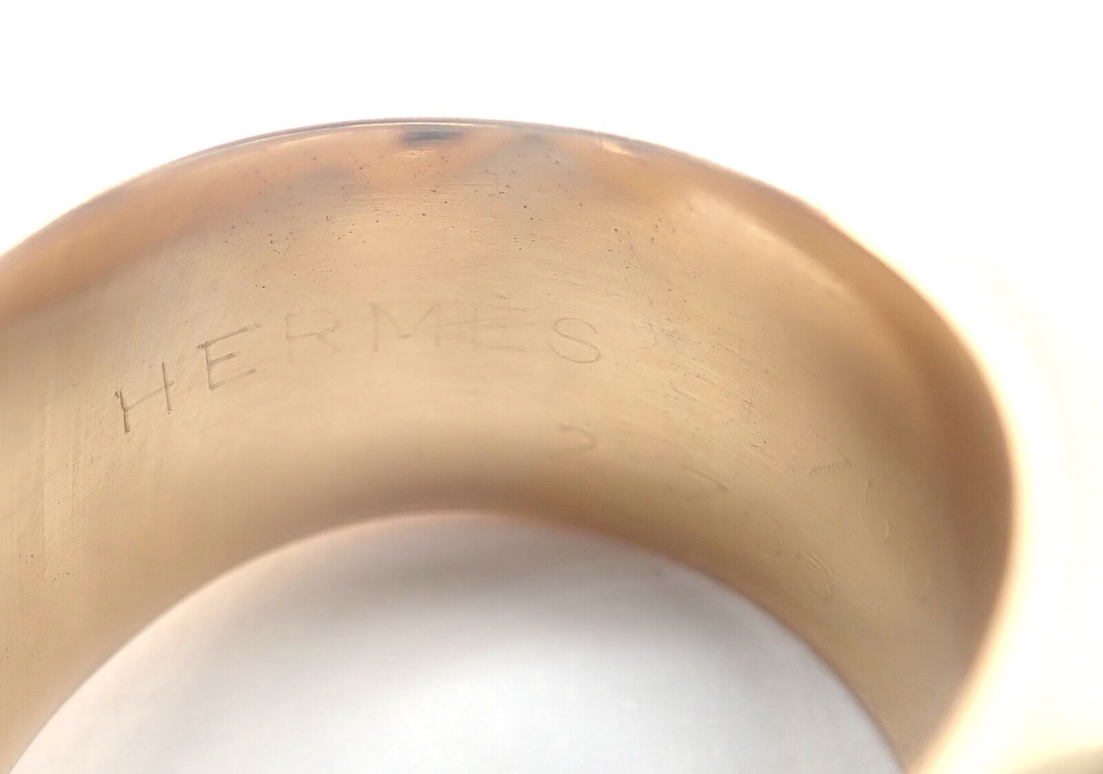 Authentic Hermes 18k Yellow Gold Diamond Horse Bit Wide Band Ring for Women - Luxury Jewelry Gift for Birthday, Anniversary & Special Occasions