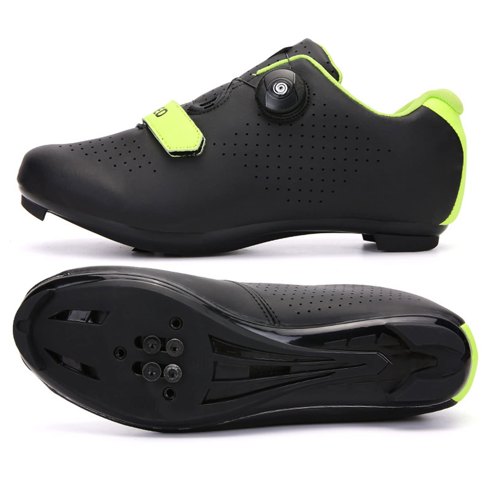 ZXXY Professional Road Cycling Shoes with Lock System - Lightweight Outdoor Racing Bike Shoes for Men & Women - Self-Locking Cycling Sneakers for Competitive Training & Road Biking - Size 42 Black