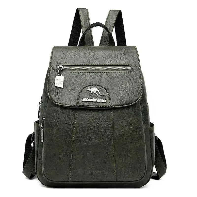 Vintage Soft Leather Women's Backpack - Stylish & Durable Purse for College, Travel & Everyday Use