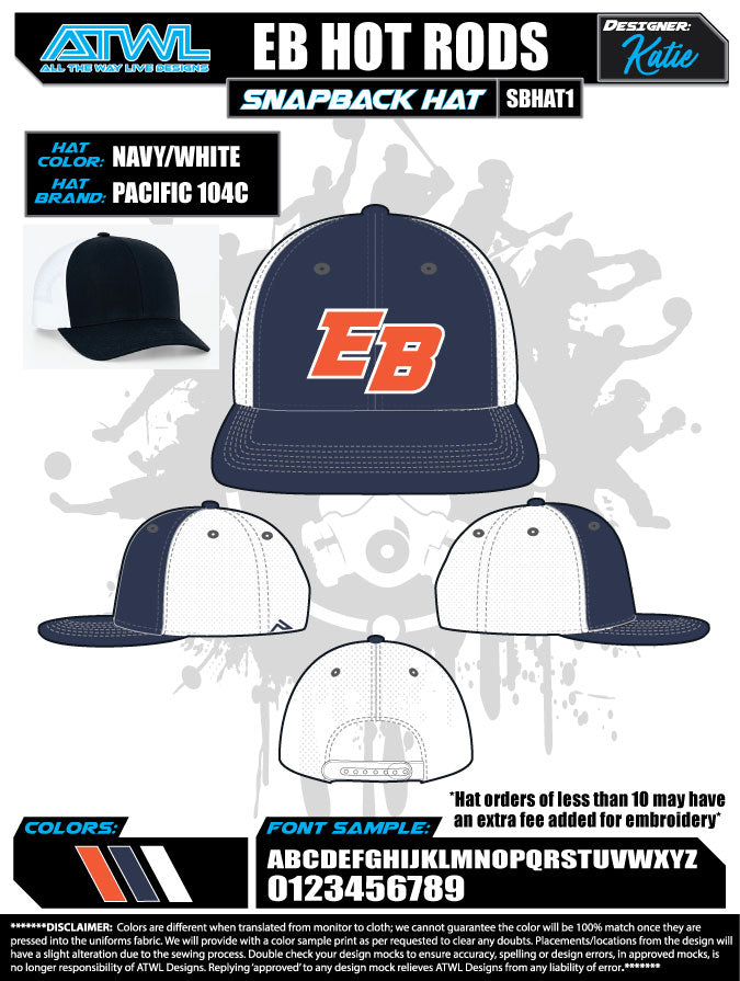 East Bay Fall League Baseball Caps for Men & Women - Adjustable Snapback Hats for Sports Fans, Outdoor Activities, and Casual Wear