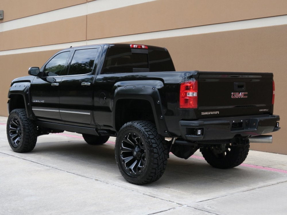 40W LED Pod Lights with Rear Bumper Foot Step Bracket & Wiring Kit - Compatible with 2015+ Chevy Silverado & GMC Sierra Trucks - Perfect for Off-Roading, Camping & Night Driving