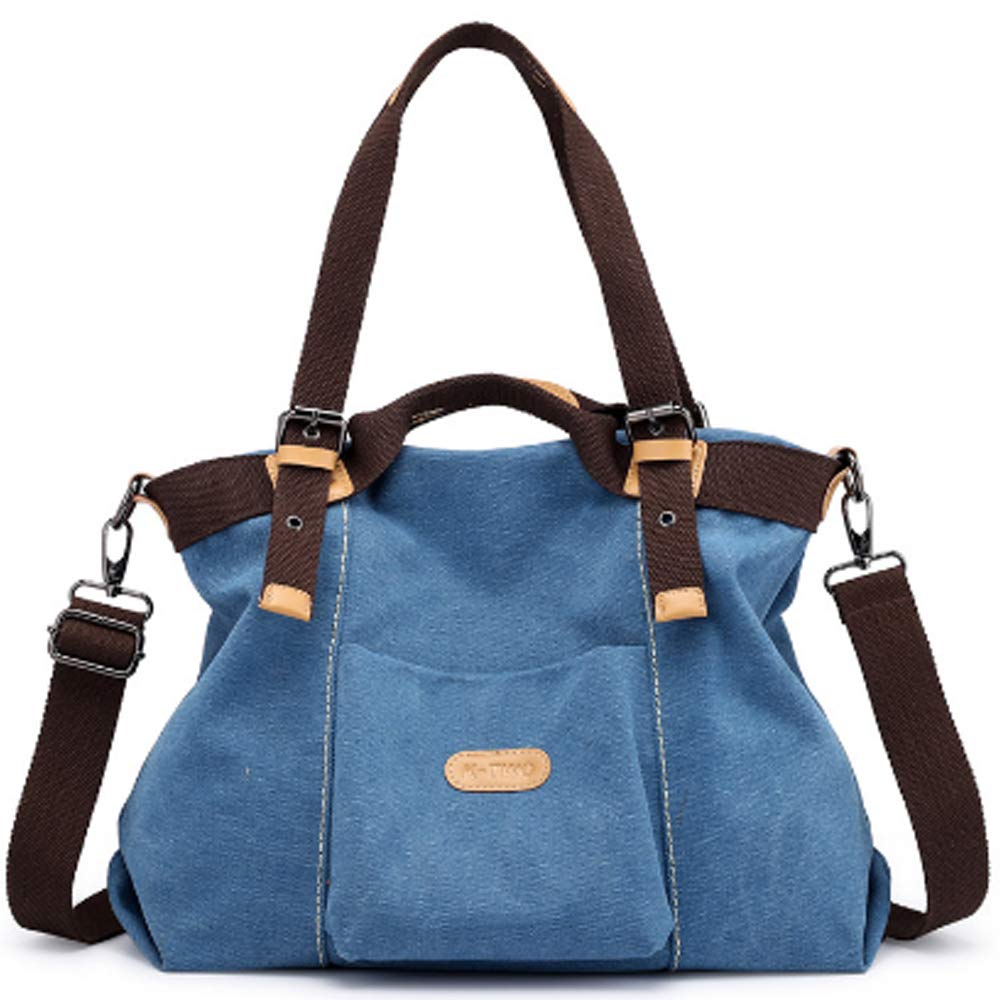 Women's Canvas Satchel Handbag - Casual Top Handle Shoulder Bag Purse for Work, Travel & Everyday Use