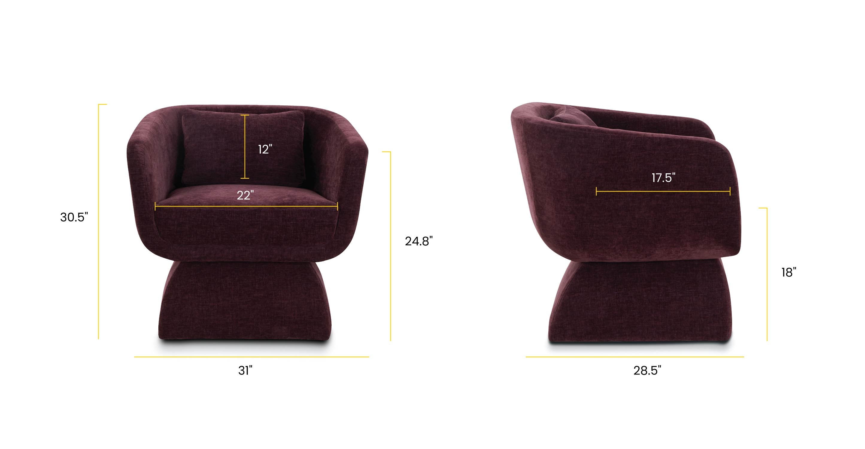 Zeno Lounge Chair - Modern Accent Chair for Living Room, Bedroom & Office - Comfortable Reading Chair with Ergonomic Design - Perfect for Relaxing, Napping & Decorating Home Spaces