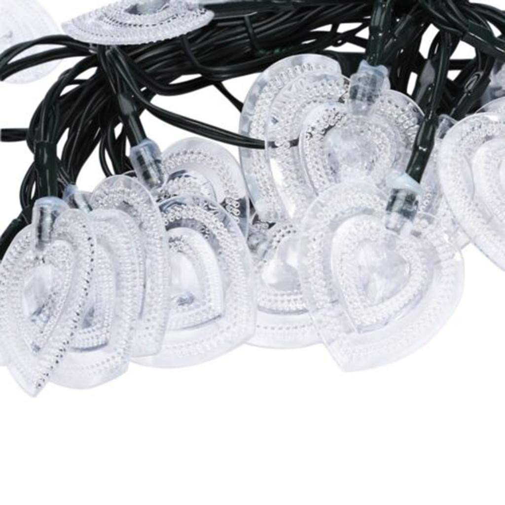 Solar LED String Lights - 5m 20 LED Fairy Lights with Green Wire for Valentine's Day, Garden, Christmas Tree & Outdoor Decor | Waterproof White Letter Lights for Romantic, Party & Wedding Scenes