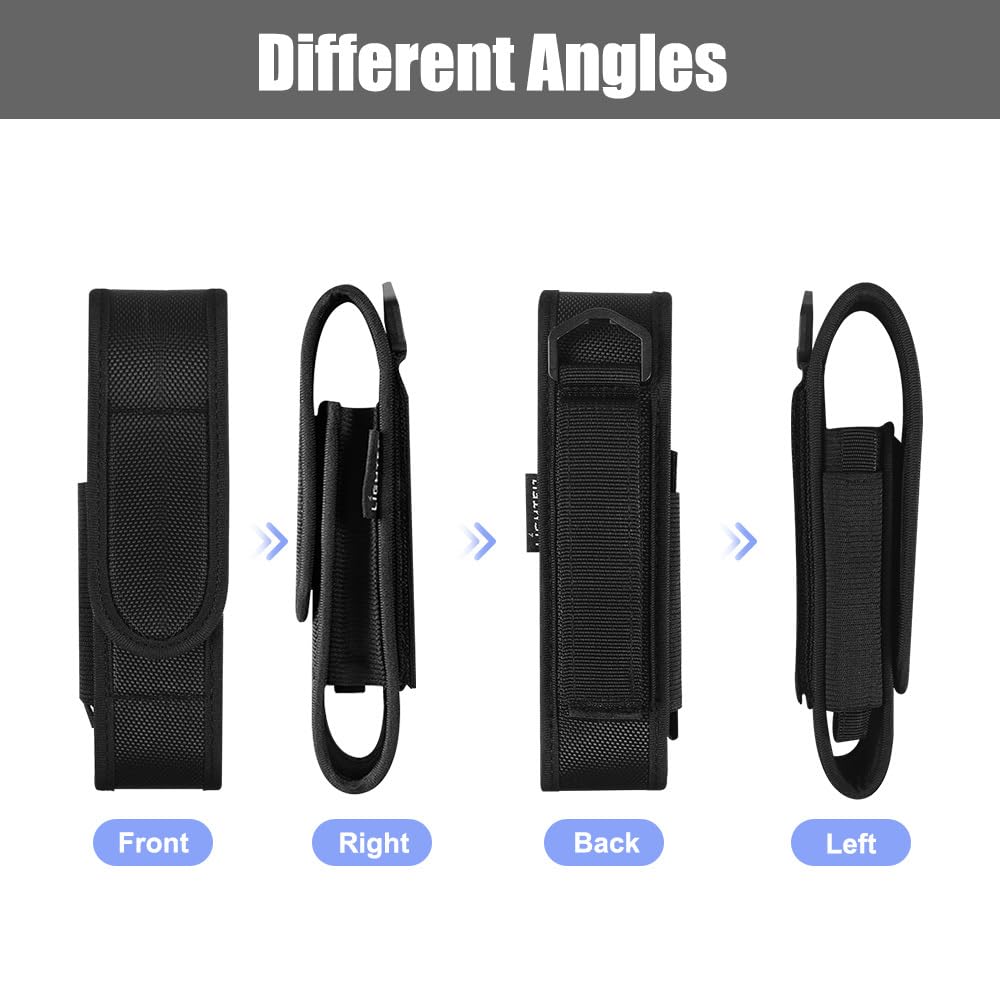 Tactical Flashlight Holster Pouch - Durable Anti-Scratch Belt Case for 5.1-6.3 Inch Flashlights | Perfect for Outdoor Camping, Hiking, Travel & Emergency Use