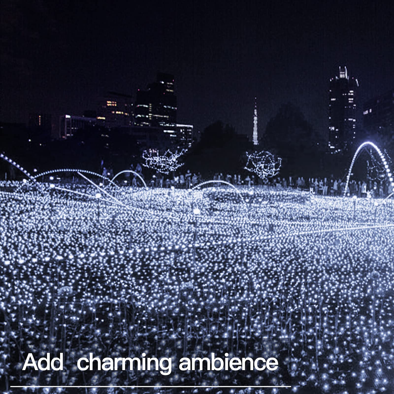 200 LED Outdoor String Lights - 66ft Battery Operated Fairy Lights with Remote Control | Waterproof Twinkle Lights for Bedroom, Garden, Patio, Christmas Decor & Party | Perfect for Backyard, Wedding, Tapestry & Indoor Decoration