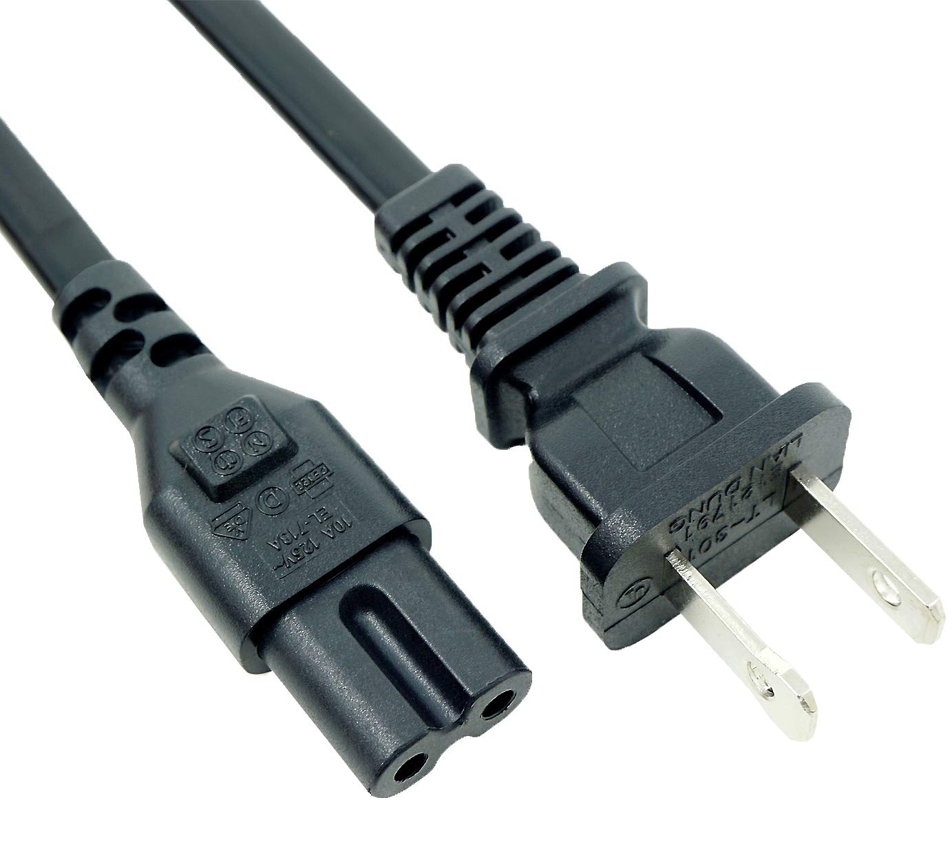 MaxLLTo 2 Prong AC Power Cord Replacement for Sony Bravia TV Models KDL-32R300B KDL-32R330B KDL-40R350B KDL-40R380B - 6 Feet Black Cable - Perfect for Home Theater Setup & TV Replacement