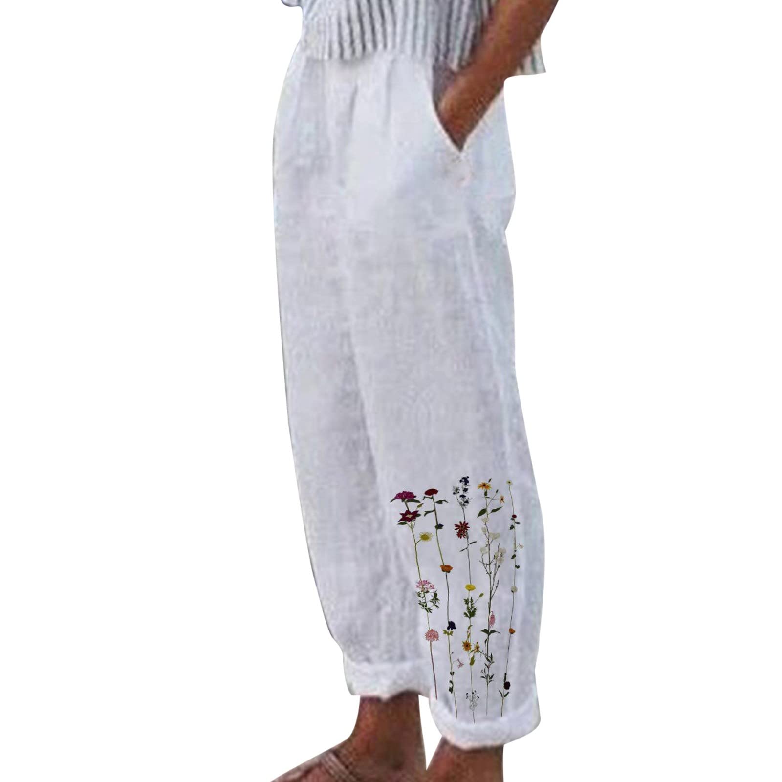 **Celendi Women's Cotton Casual Sweatpants with Pockets - Straight Leg, Long Print, Comfortable Lounge & Workout Pants for Yoga, Running, and Home Wear**