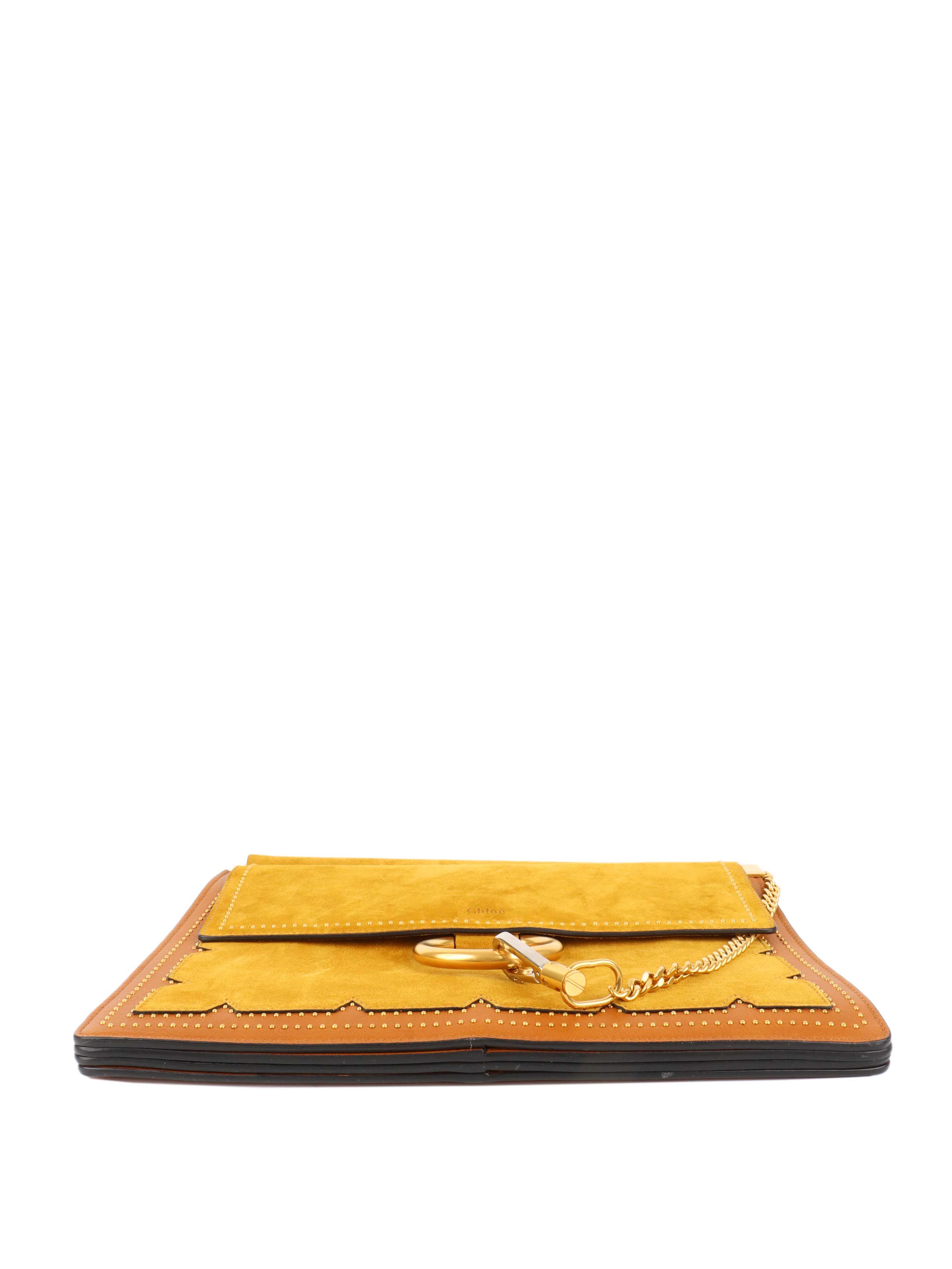 Chloe Medium Suede Mustard Faye Crossbody Bag - Stylish Women's Handbag for Work, Travel & Everyday Use
