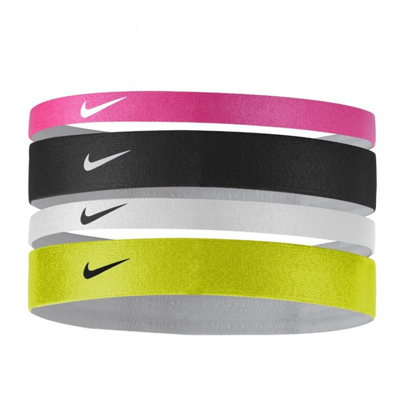 Nike Printed Assorted Headbands 4-Pack - Sweat-Wicking Sports Headbands for Running, Yoga, Workout & Gym - Non-Slip Hair Accessories for Women & Men