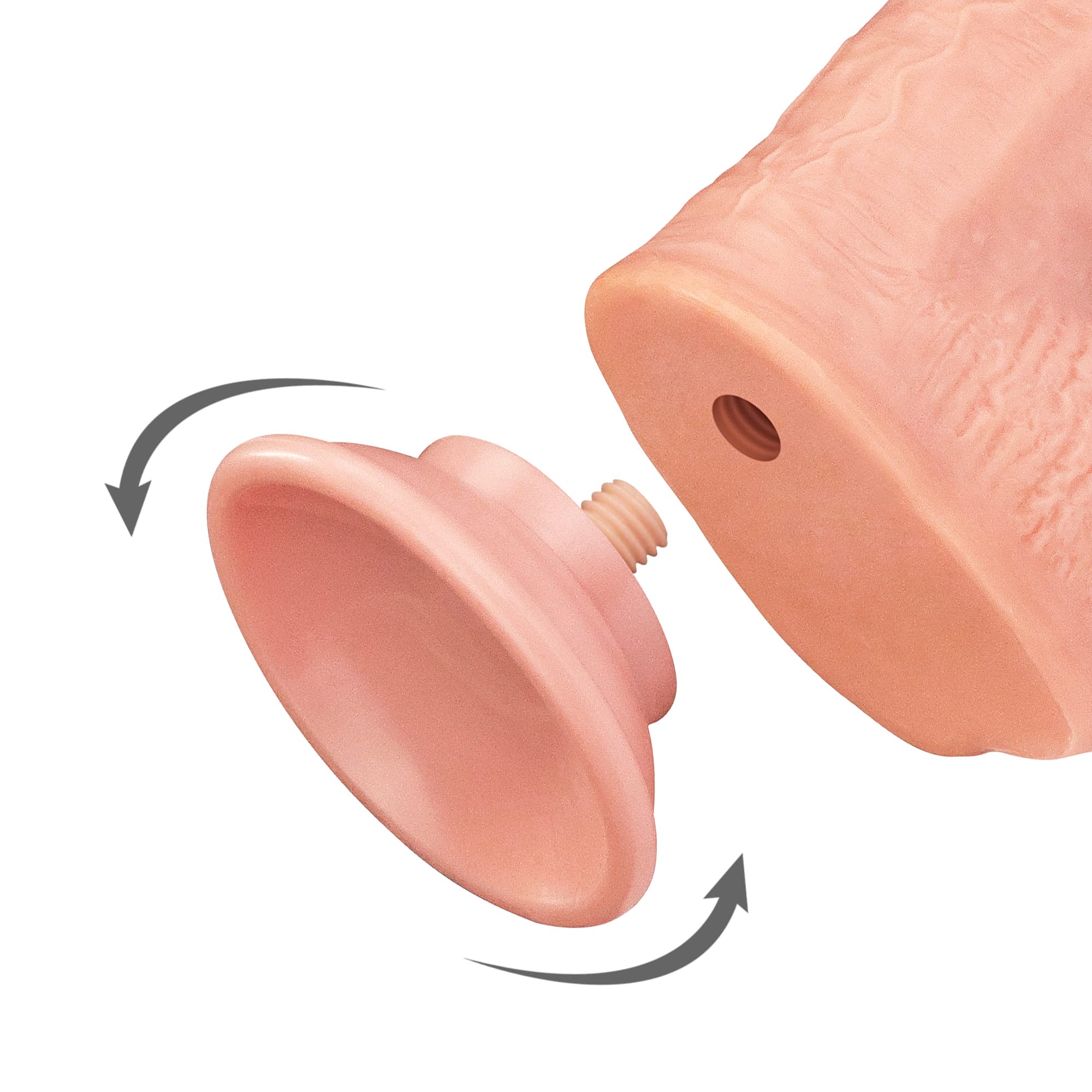 Realistic 9 Inch Dual Density Dildo with Sliding Foreskin & Removable Suction Cup - Soft Lifelike Penis for G-Spot & Anal Stimulation - Strap-On Adult Sex Toy for Couples & Solo Play - Perfect for BDSM, Roleplay & Spicing Up Your Bedroom