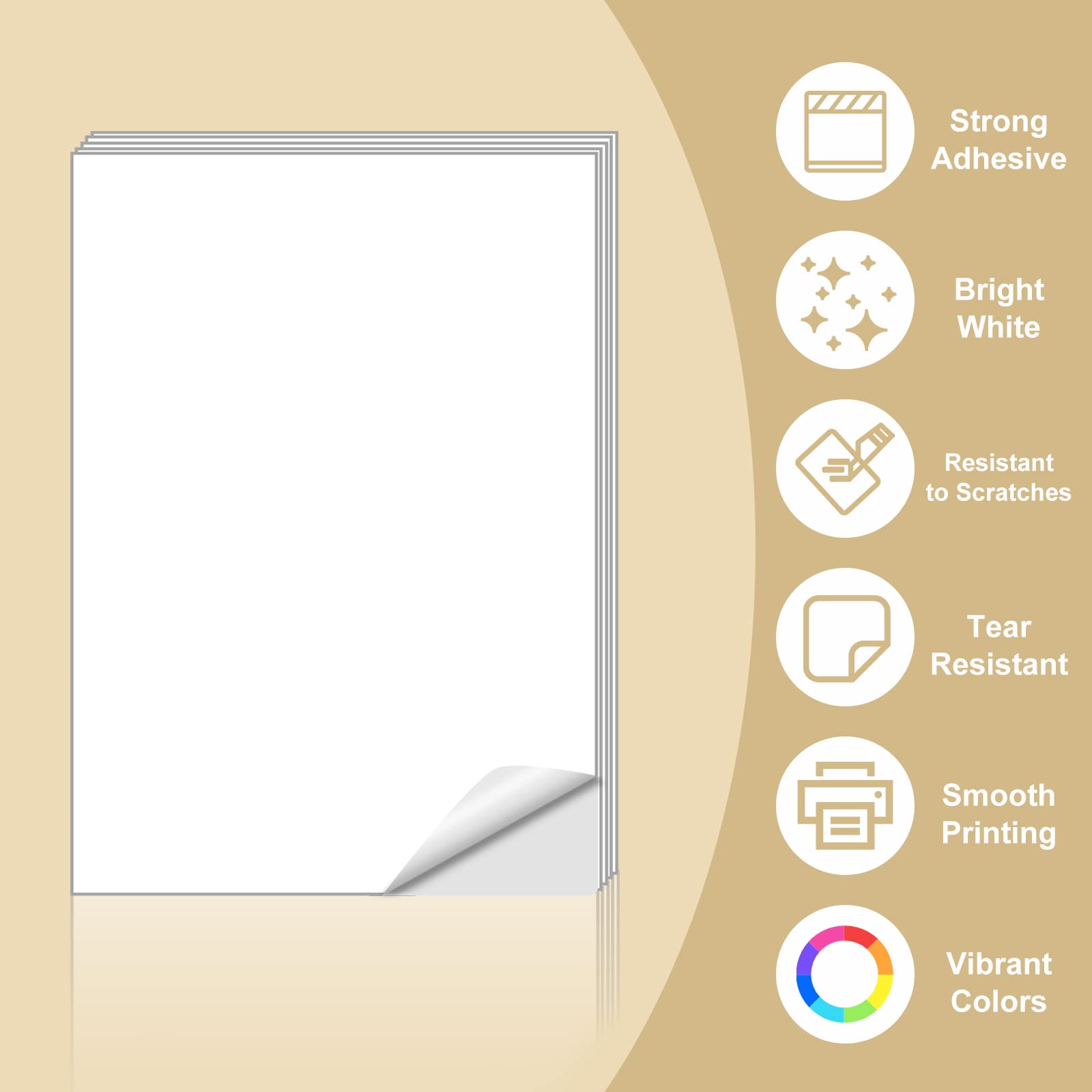 BESTEASY 8.5 x 11 Inch Sticker Paper - 2000 Sheets Full Sheet Labels for Laser & Inkjet Printers, Self-Adhesive Shipping Labels - Perfect for Mailing, Packaging & DIY Crafts