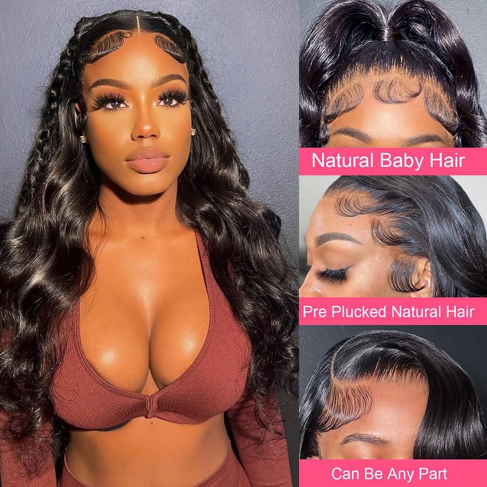 13x6 Body Wave Lace Front Wigs Human Hair - Brazilian Virgin Hair 28 Inch HD Lace Frontal Wigs for Women with Pre-Plucked Hairline & Baby Hair | Perfect for Daily Wear, Parties & Special Occasions