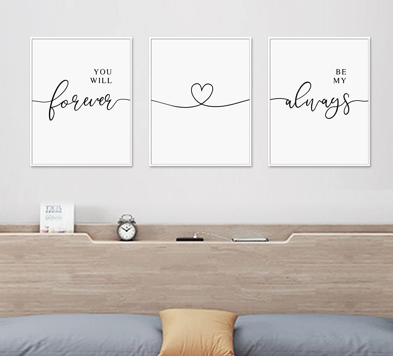 Romantic Couples Wall Art Set of 3 - 11x14 Inch Unframed Prints for Bedroom Decor, Love Themed Home Gifts | Perfect for Master Bedroom, Anniversary Gifts & Valentine's Day Decorations