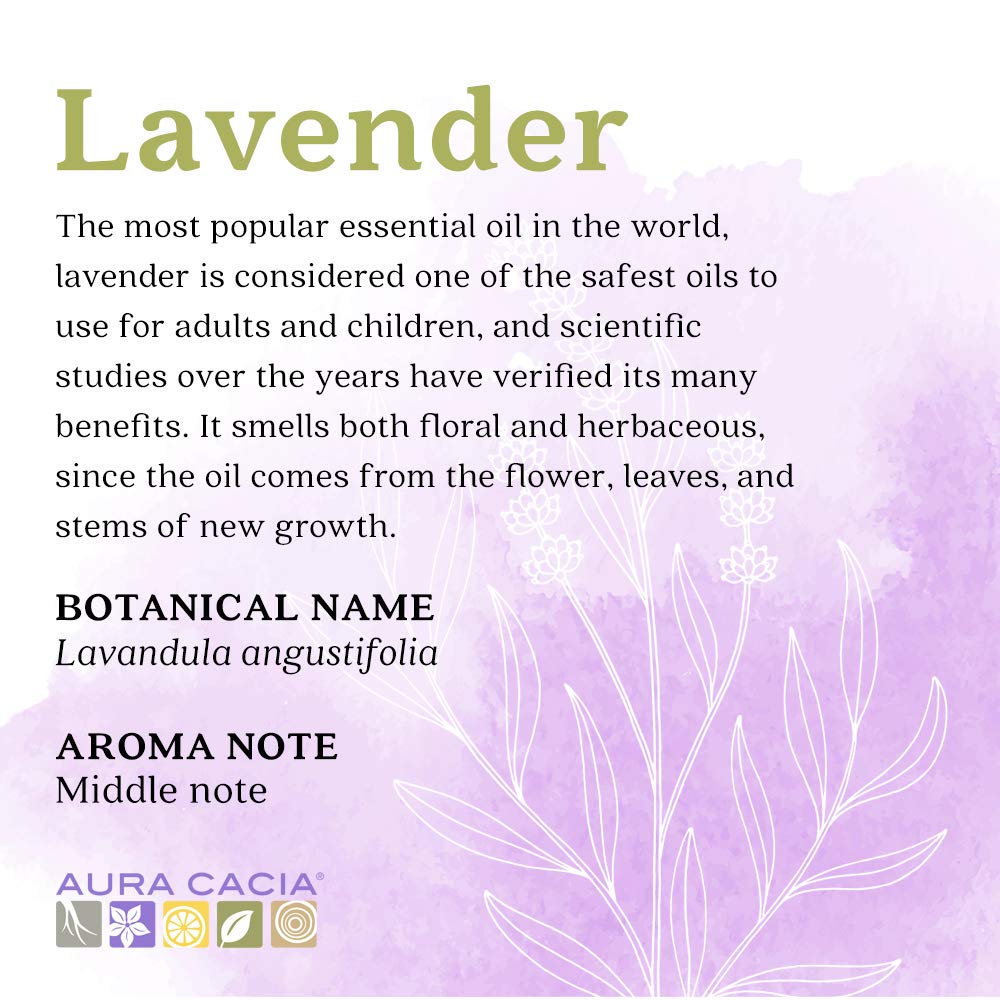 Aura Cacia Lavender Essential Oil for Relaxation & Stress Relief - 16 fl oz (473ml) - Pure Aromatherapy Oil for Diffusers, Massage, Bath & Home Spa