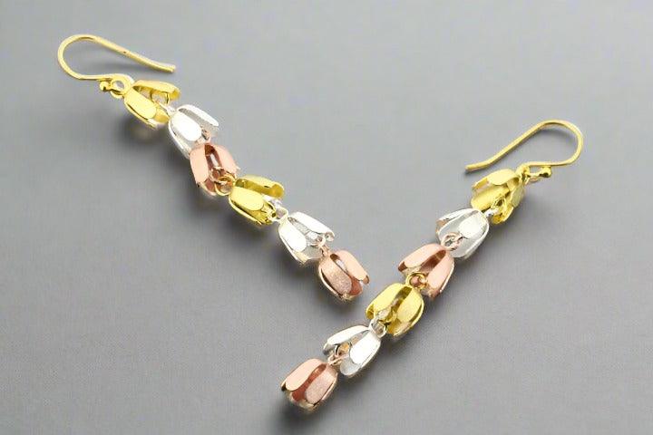 6 Drop Flower Earrings for Women - Silver, Gold & Rose Gold Dangle Earrings - Elegant Floral Jewelry for Parties, Weddings & Everyday Wear