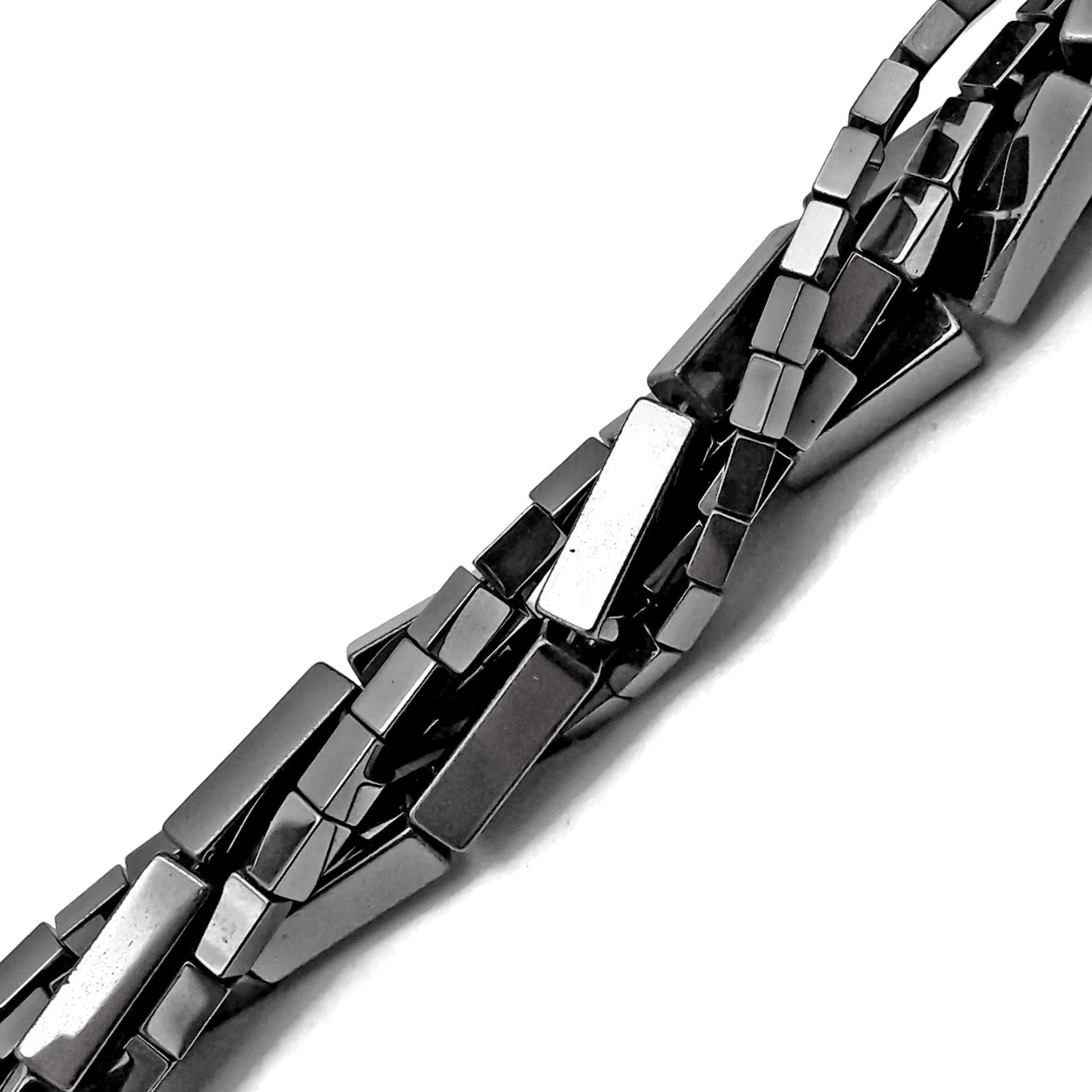 Gray Hematite Smooth Rectangle Tube Beads 2x4mm 3x5mm 4x13mm - 15.5 Inch Strand for Jewelry Making, DIY Bracelets, Necklaces & Healing Crystal Crafts